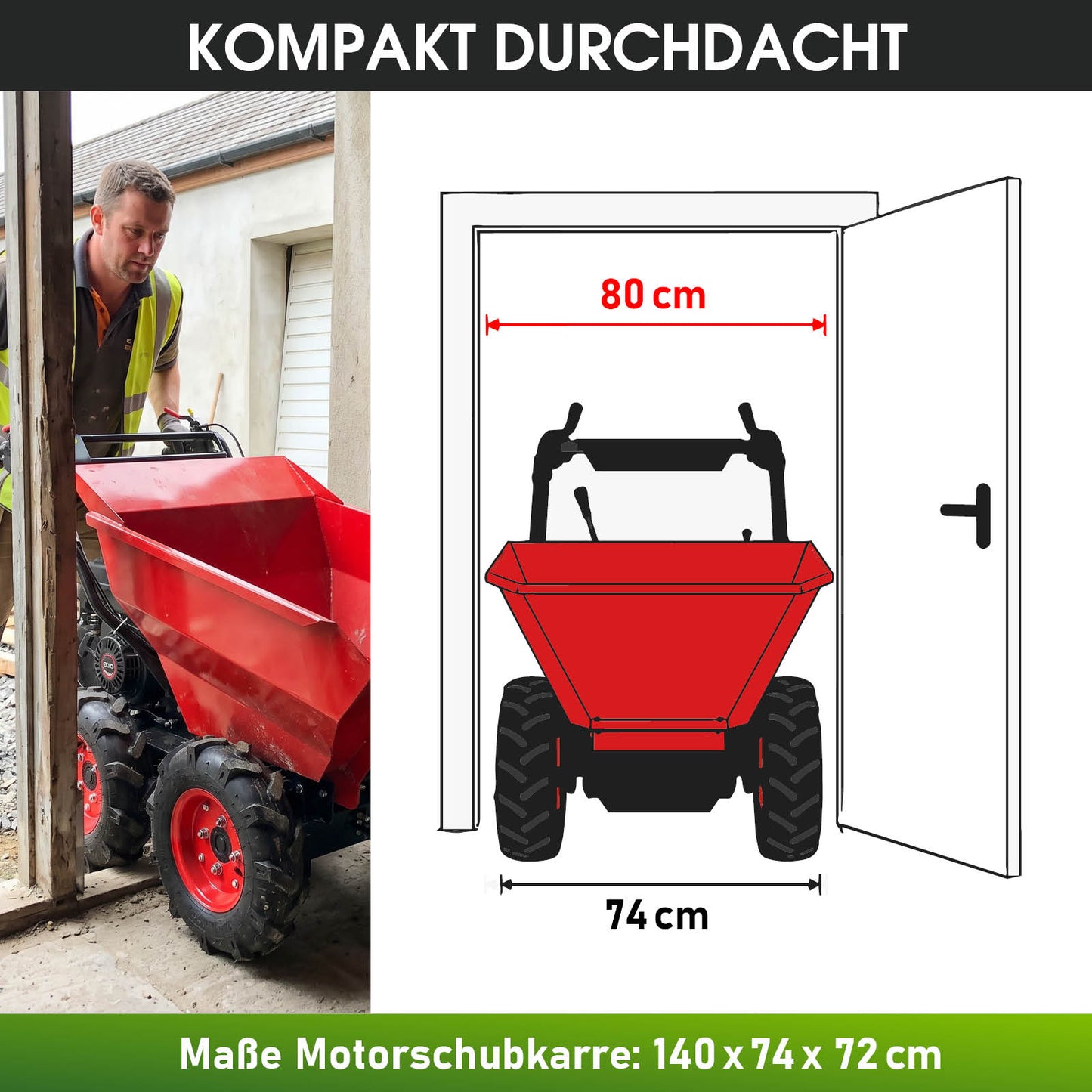 BRAST Benzin Motorschubkarre 6500