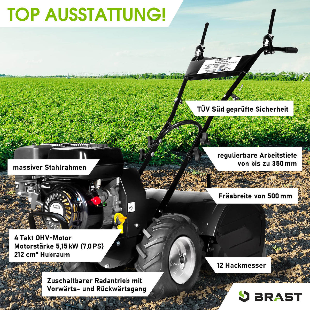 BRAST Benzin Motorhacke 7000