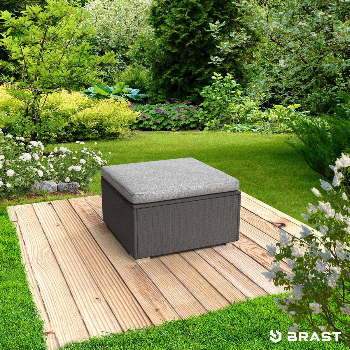 Polyrattan Hocker schwarz