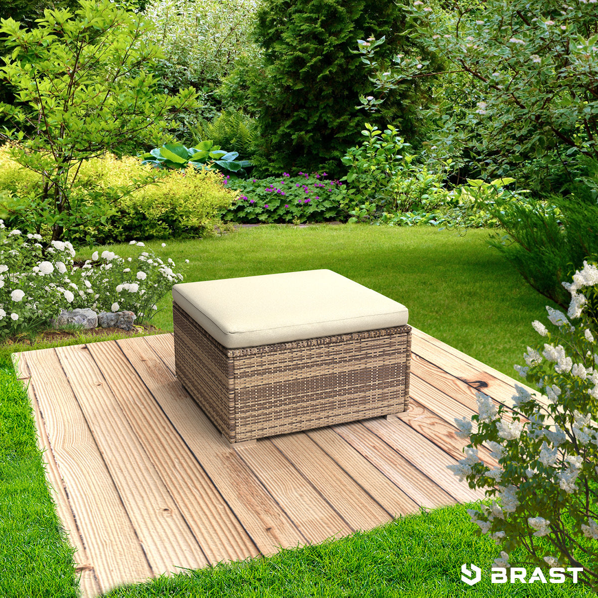 Polyrattan Hocker braun