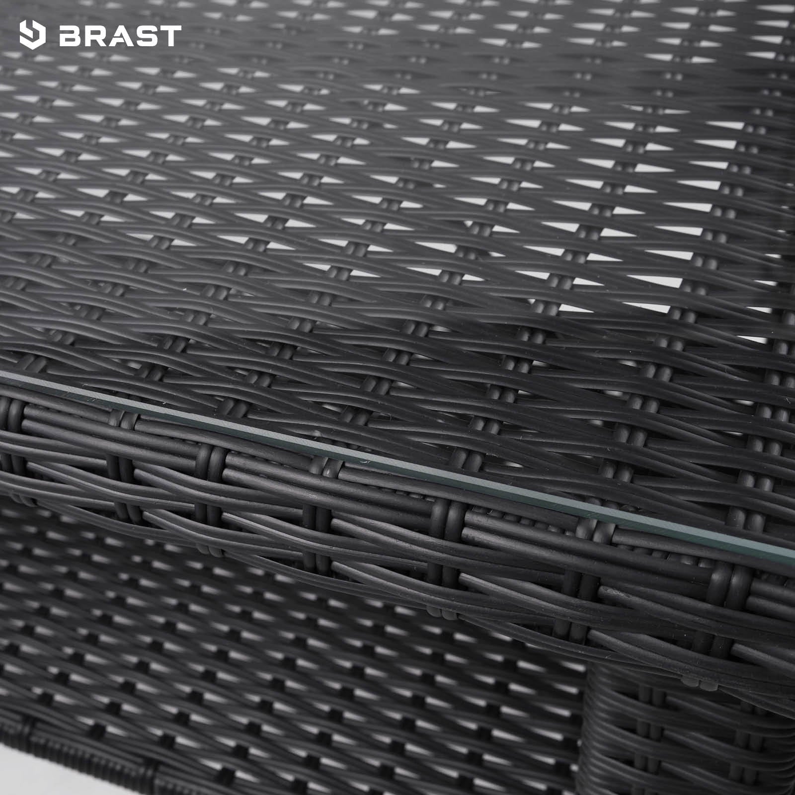 Schwarze Poly-Rattan Tischplatte für Rattan Sitzgruppe Balkon Sitzgruppe Gartengarnitur.
