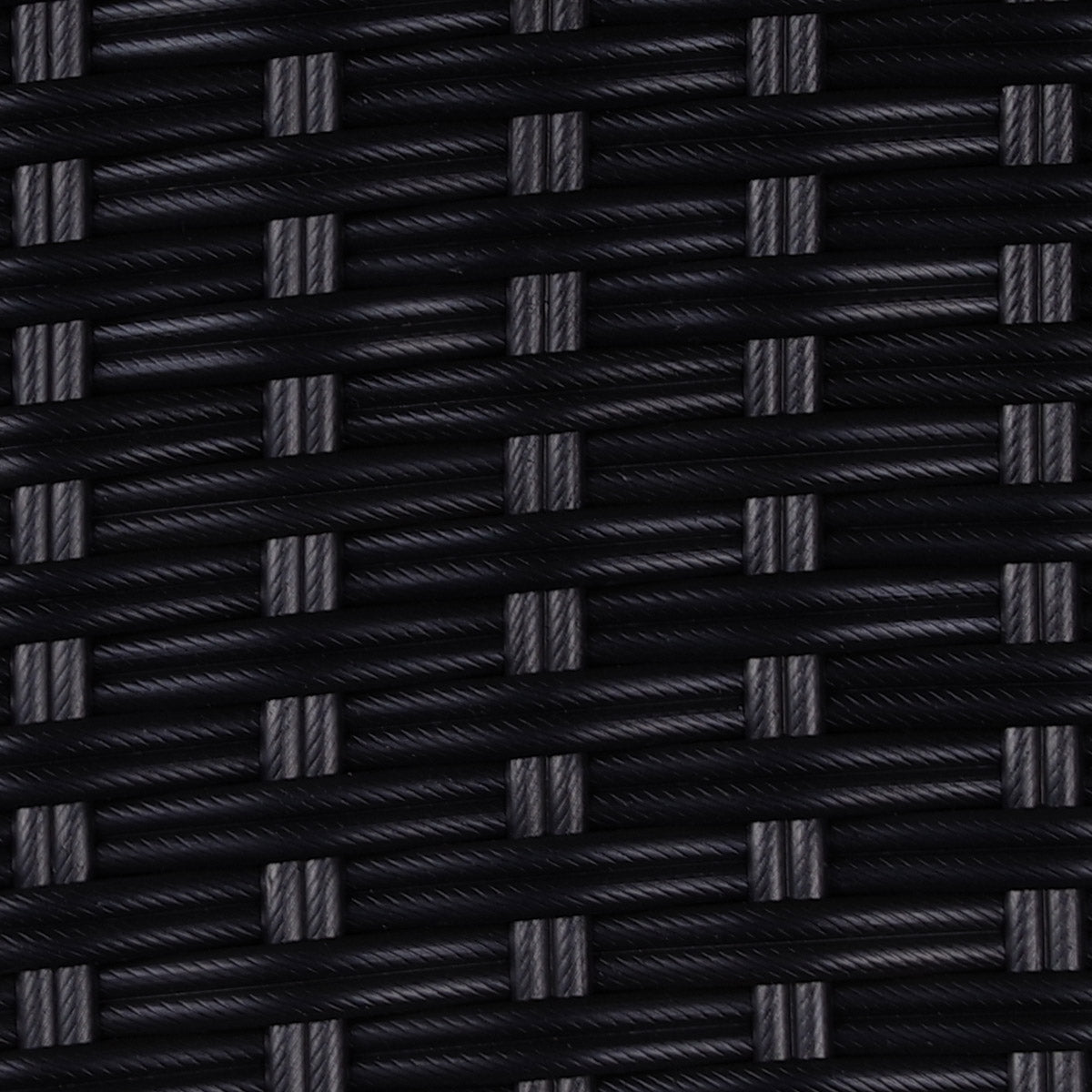 Schwarzes Polyrattan Geflecht für Gartenmöbel Sitzgruppe und Gartengarnitur.