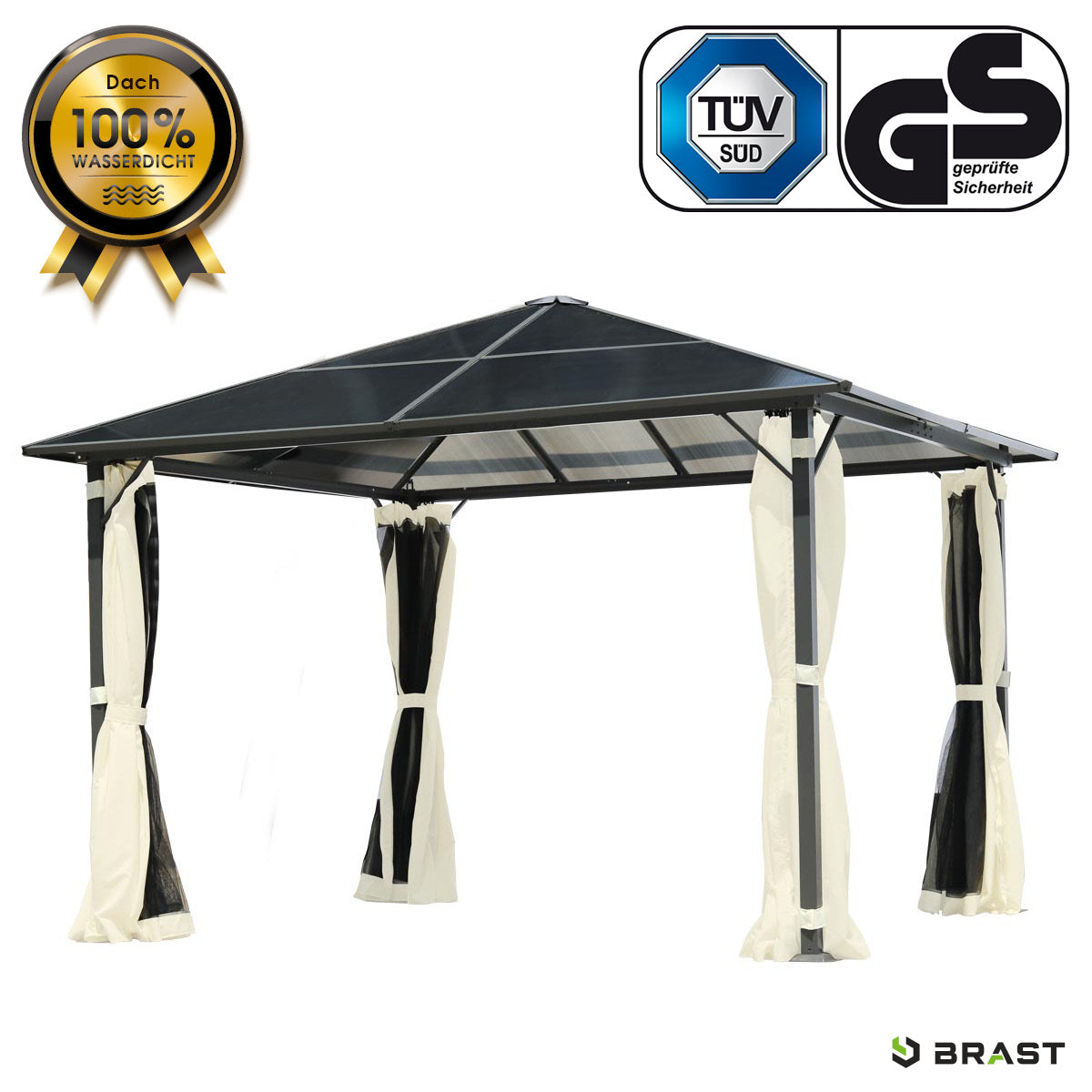 Alu Gartenpavillon SUMMERDREAM 3x3m beige