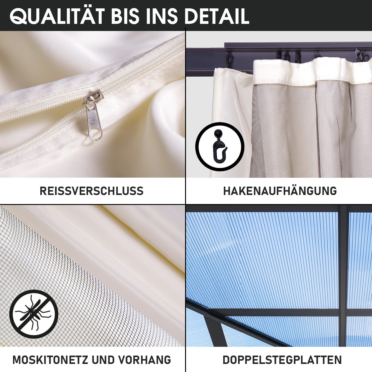 Alu Gartenpavillon SUMMERDREAM 3x3m beige