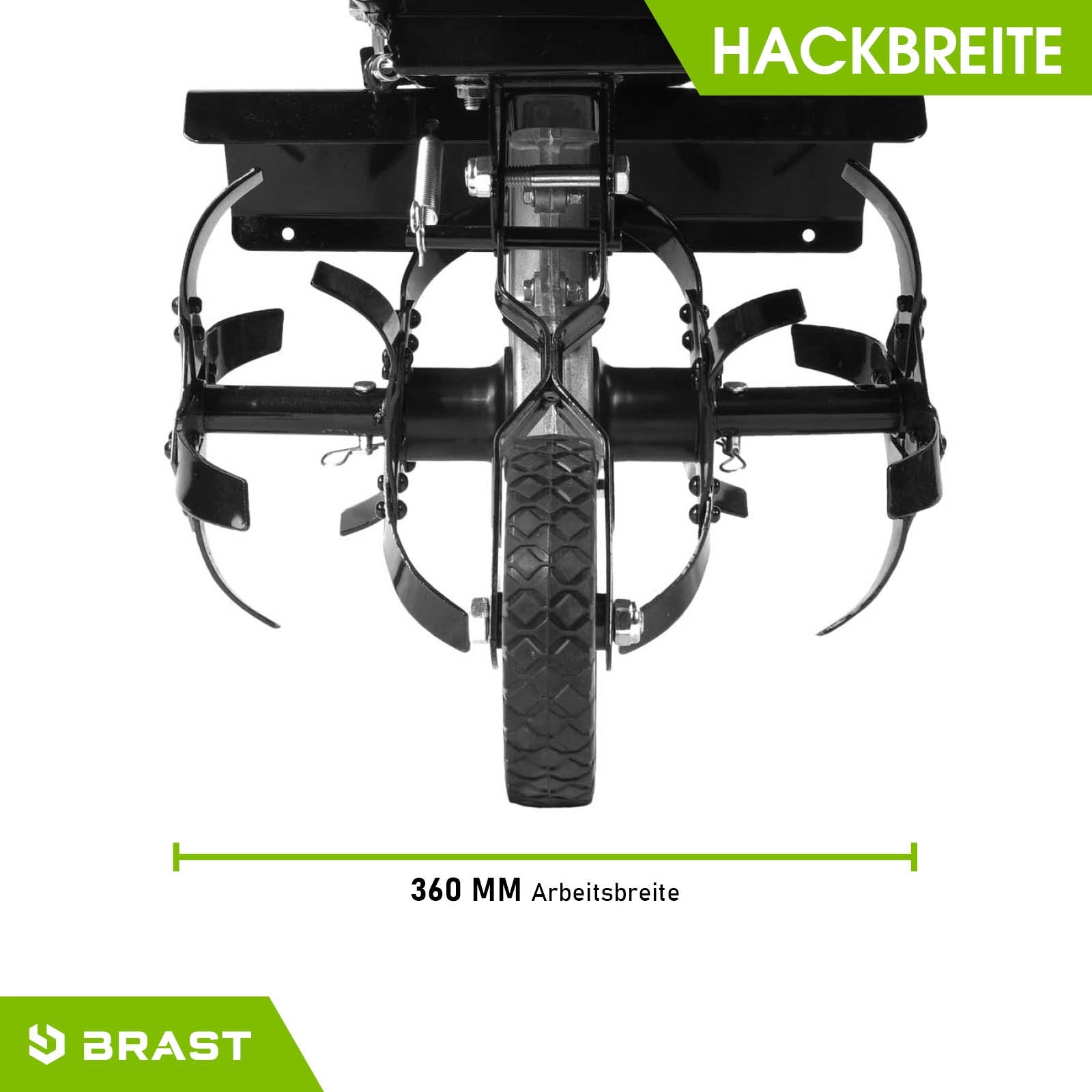 Motorhacke mit Benzinmotor, 360 mm Hackbreite, robuste Bodenfräse Gartenfräse Pflug für Gartenarbeiten.