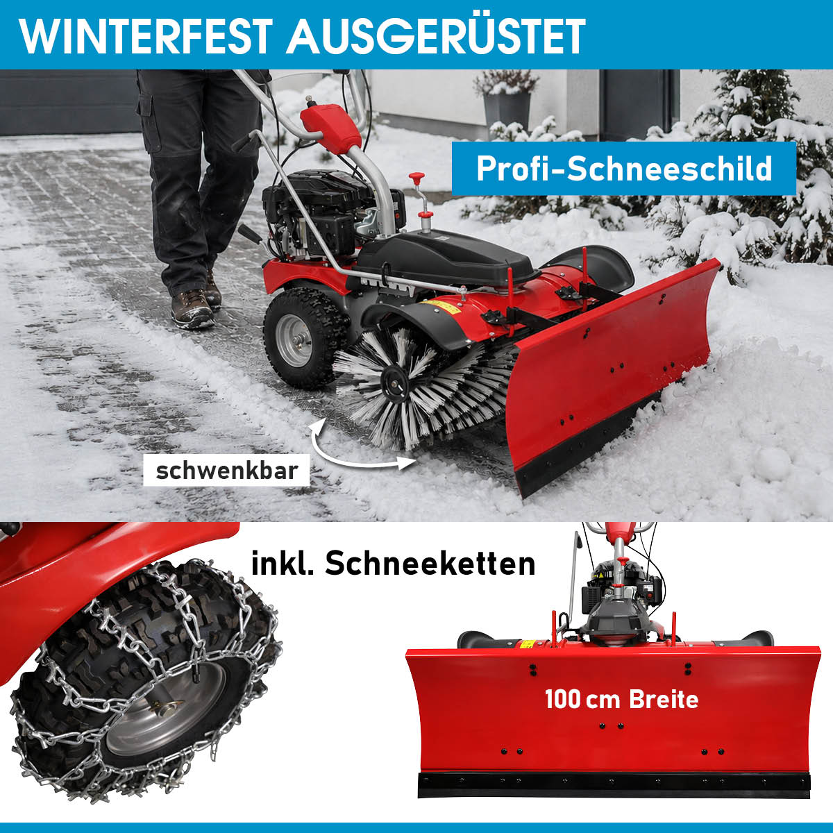 BRAST 3in1 XXL Benzin Kehrmaschine ESTART