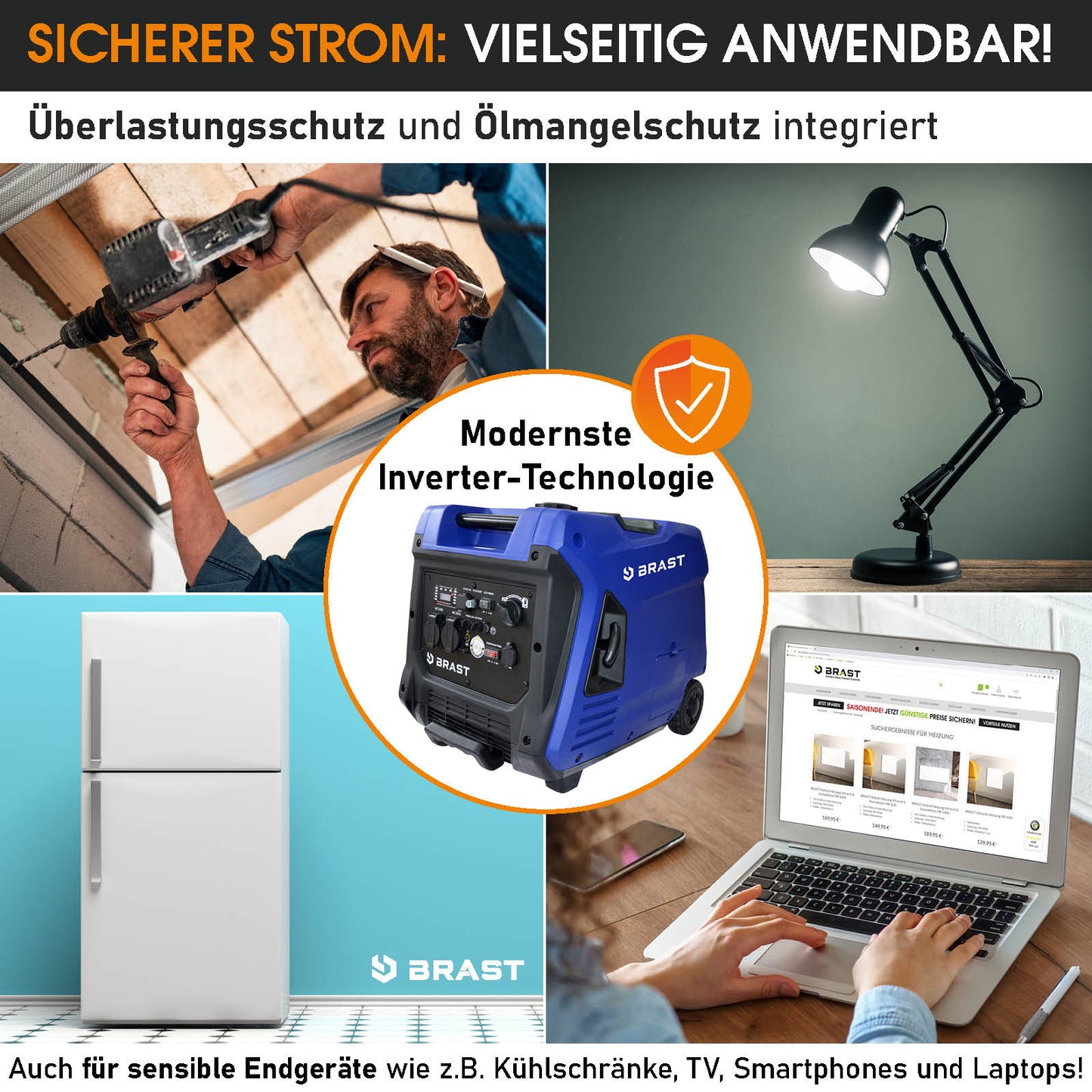 Benzin Generator - Inverter Stromerzeuger  4000