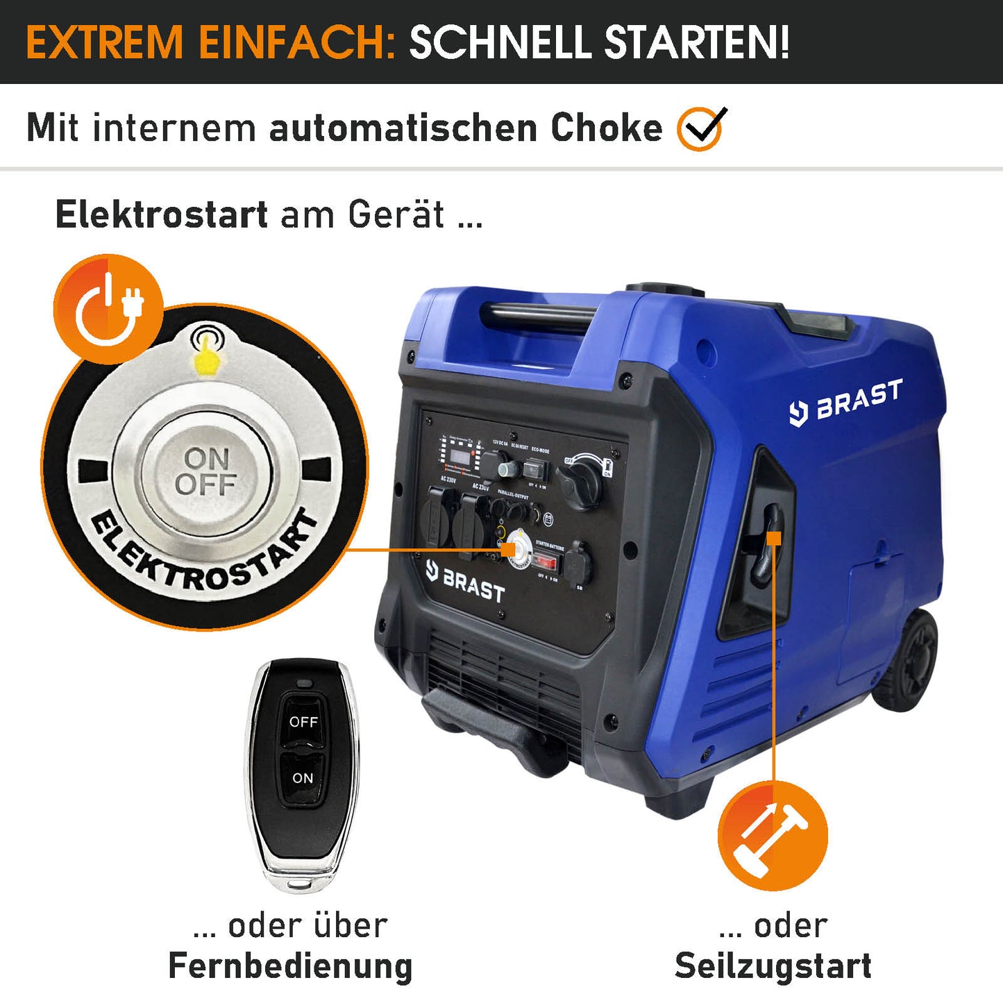 Benzin Generator - Inverter Stromerzeuger  4000