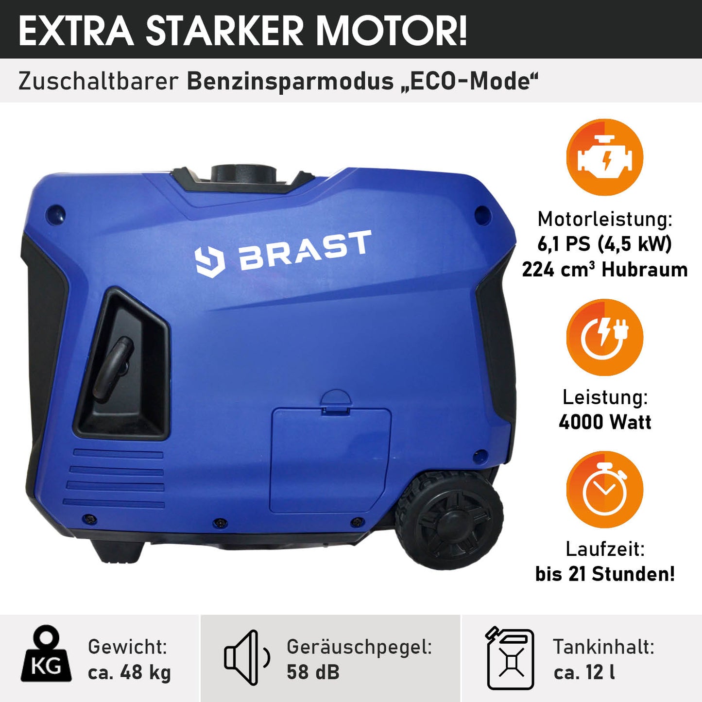 Benzin Generator - Inverter Stromerzeuger  4000