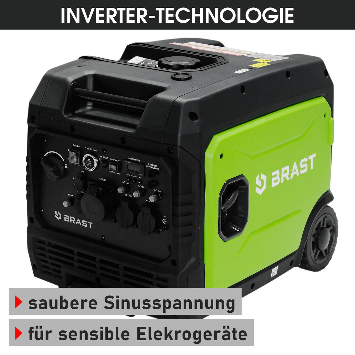 BRAST Benzin Inverter Stromerzeuger 6200 W