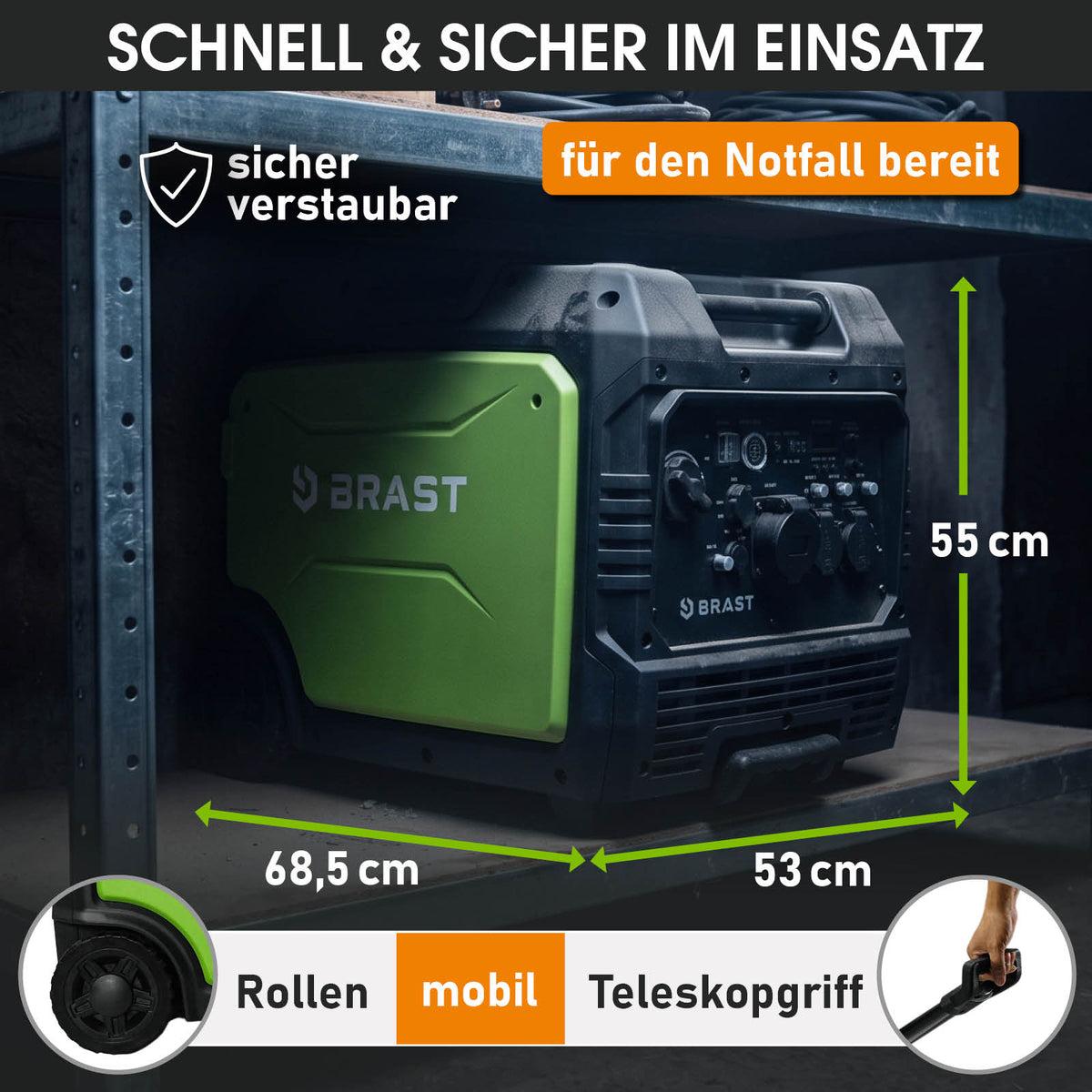 BRAST Benzin Inverter Stromerzeuger 6200 W