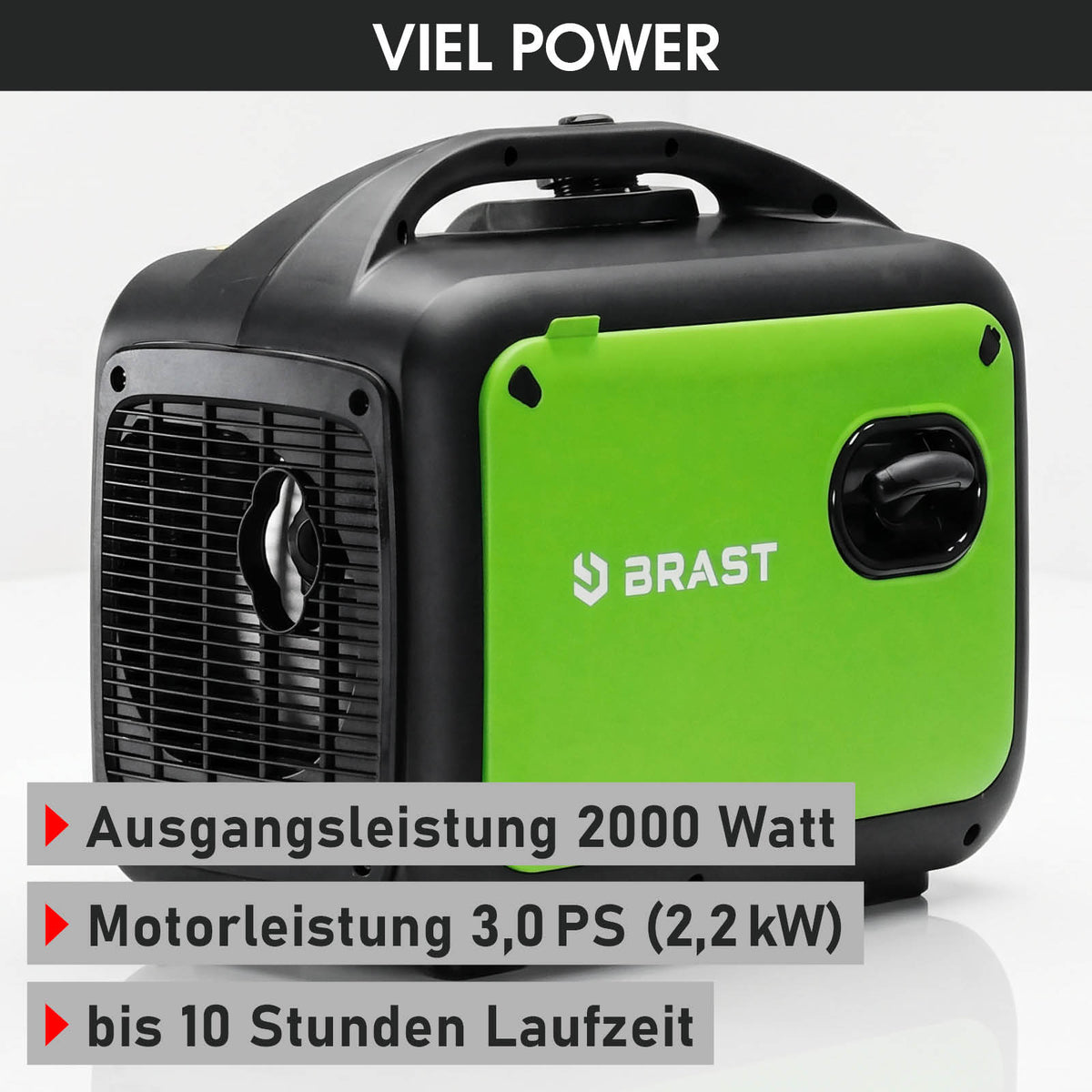 BRAST Benzin Inverter Stromerzeuger 2000 W