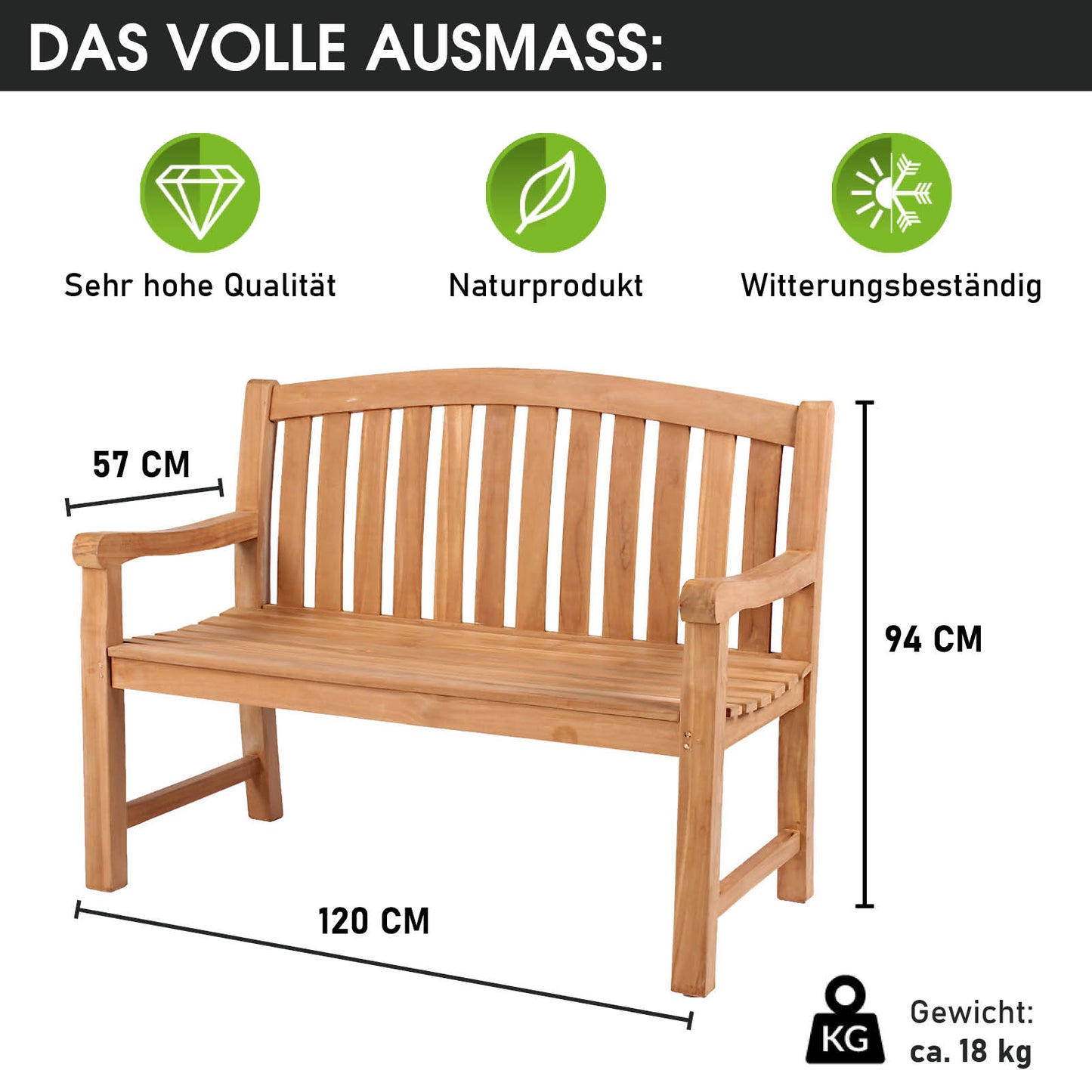 Teak Gartenbank Woodie