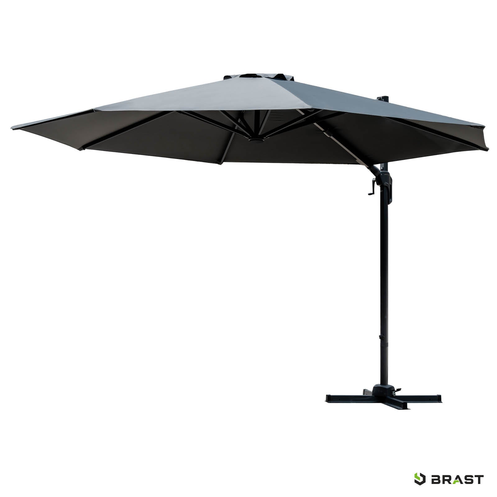 Grau rechteckiger Alu Ampelschirm mit stabilem Gestell, ideal als Gartenschirm, Sonnenschirm Terrasse und Sonnenschirme.