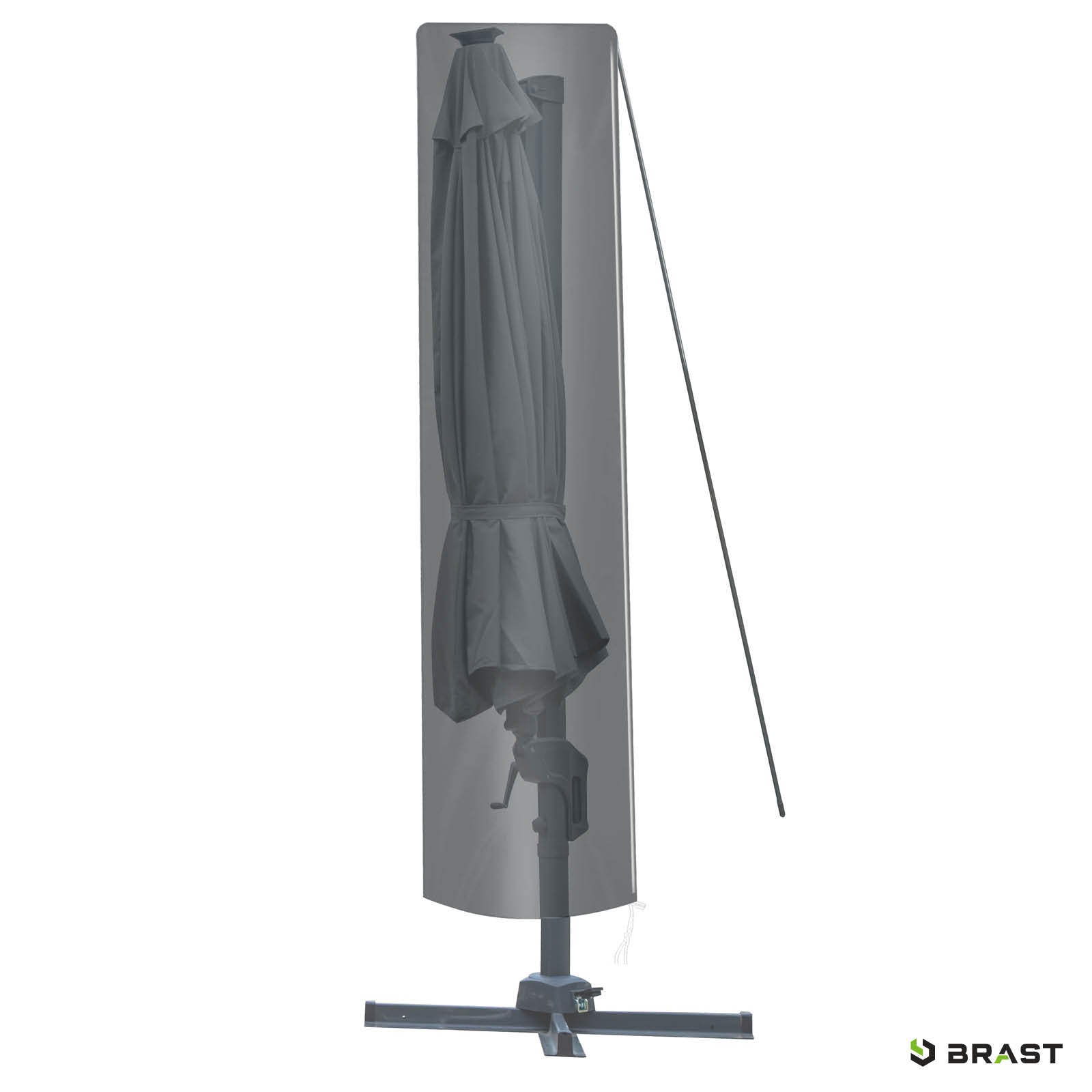 Grau geschützter Ampelschirm 360 cm, rechteckiger Gartenschirm, Sonnenschirm Terrasse balkon.