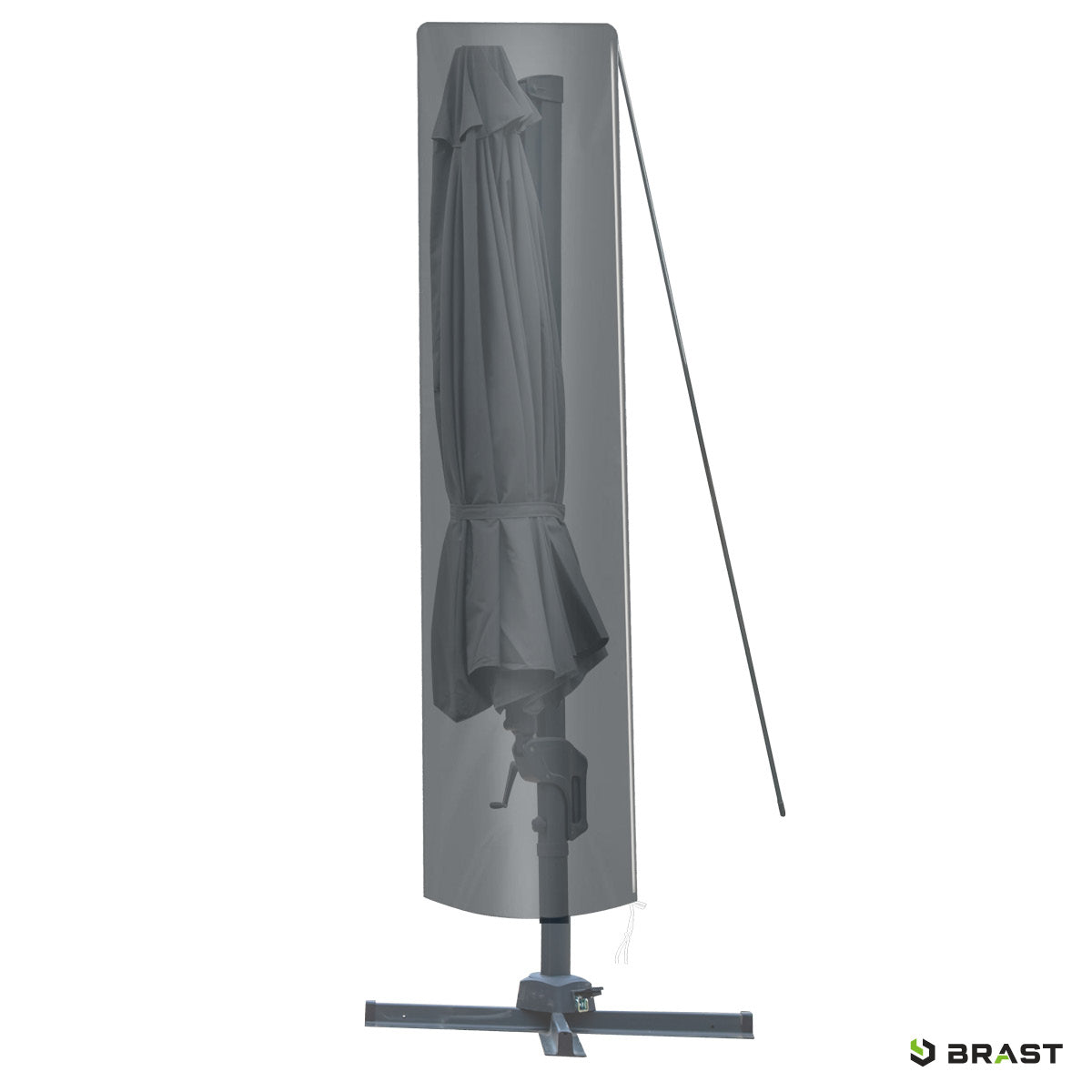 BRAST Ampelschirm rechteckig 3x3m grau mit LED-Beleuchtung