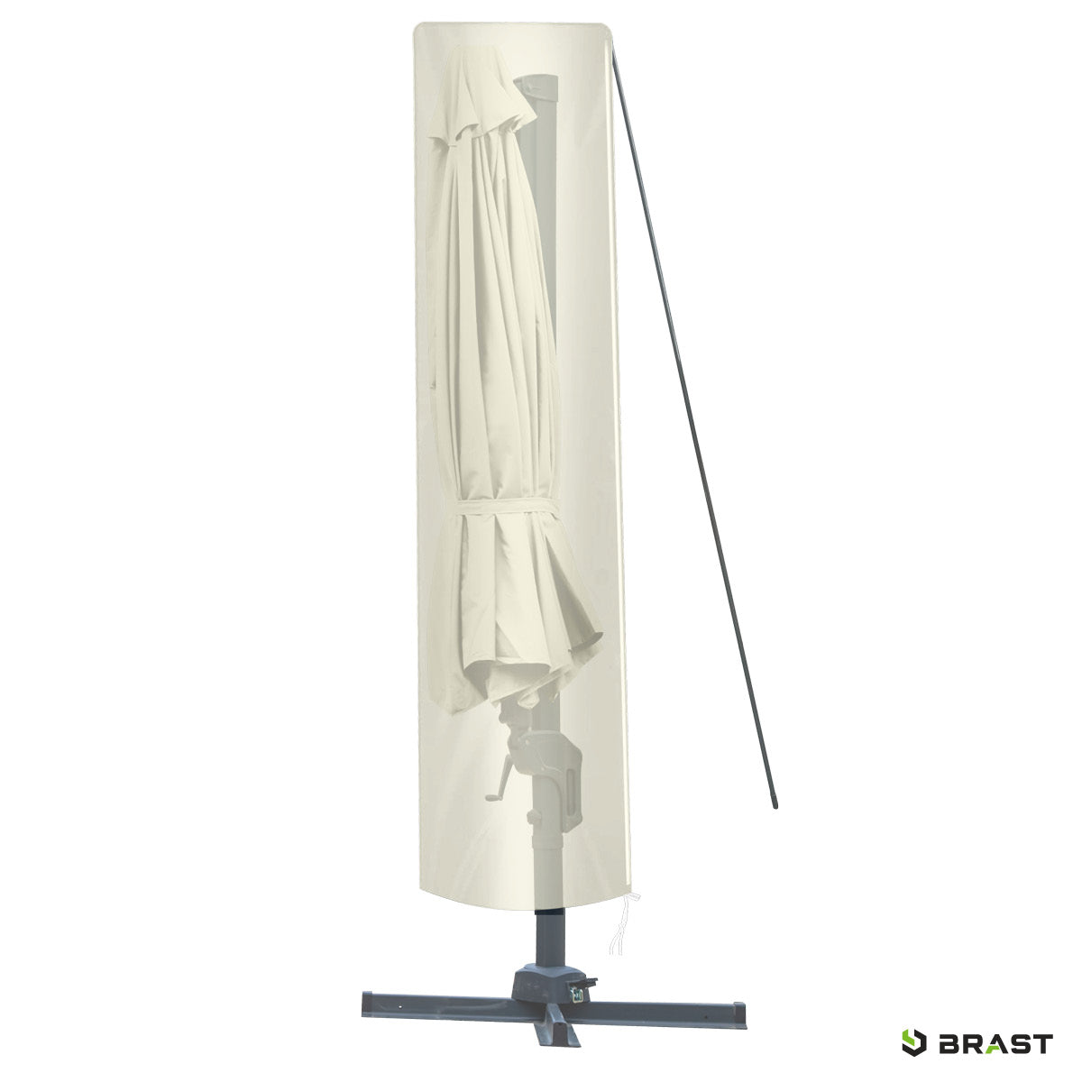 BRAST Ampelschirm rechteckig 3x3m beige mit LED-Beleuchtung