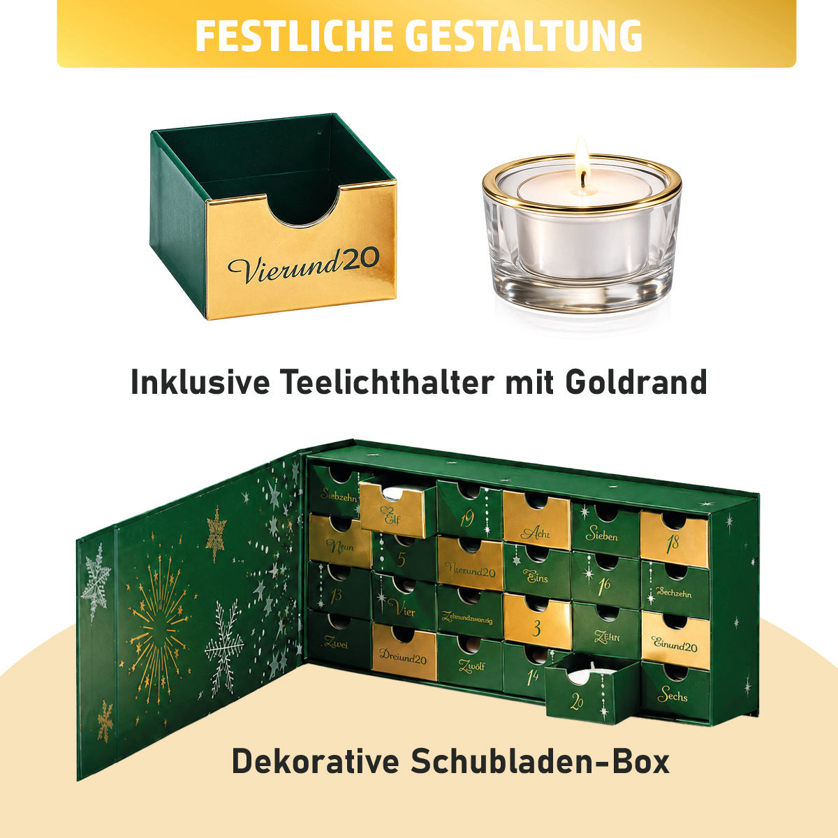 Kerzen Adventskalender Glückslicht