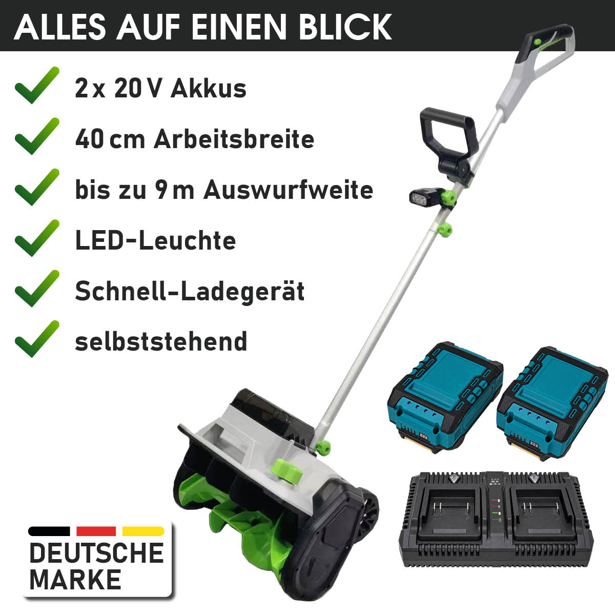 BRAST Akku Schneefräse Turbo 4040