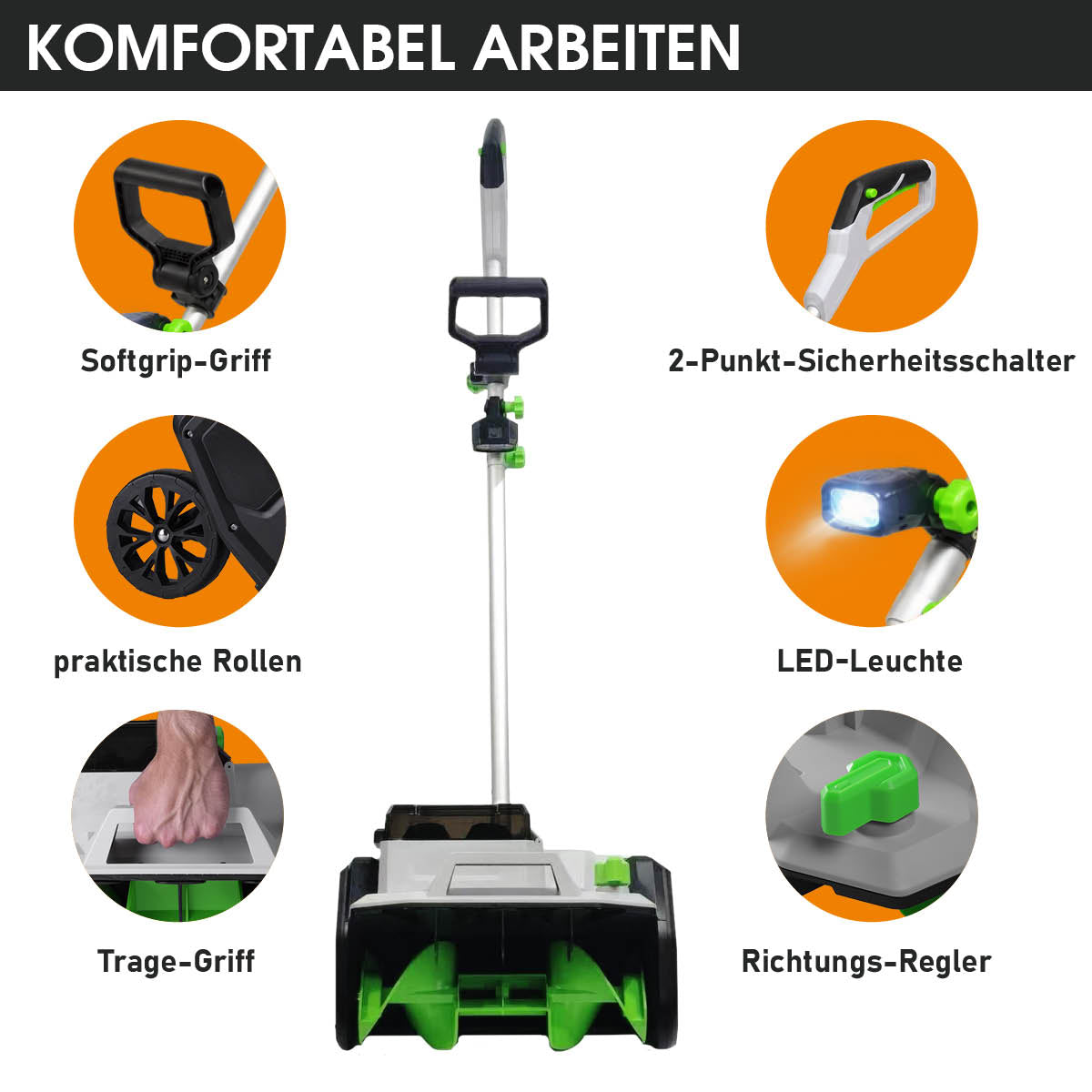 BRAST Akku Schneefräse Turbo 4040
