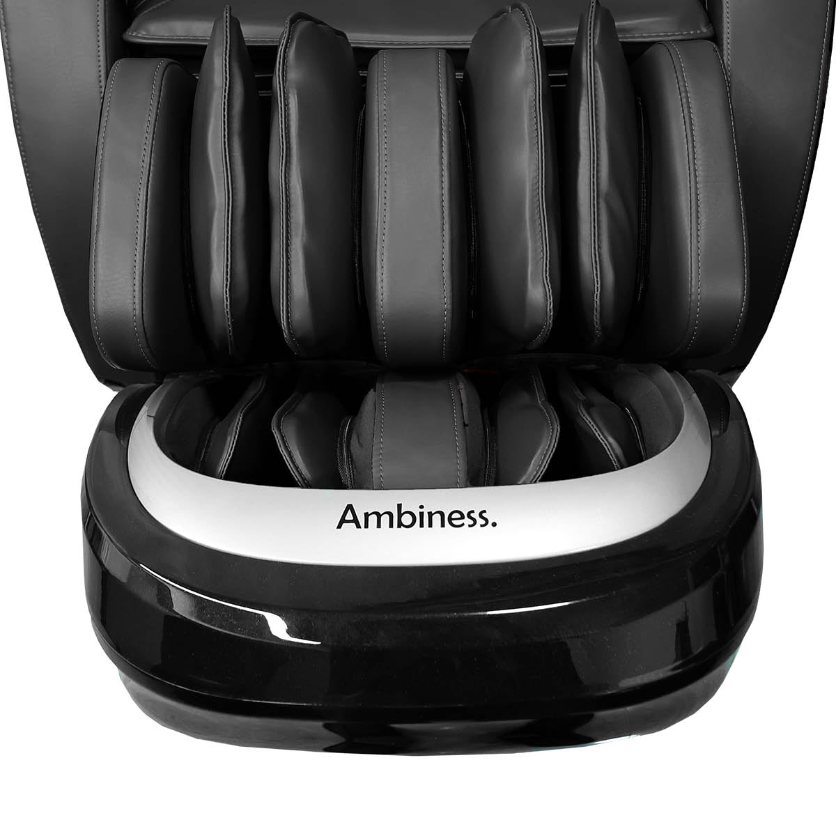 Schwarzer Ambiness Massagesessel mit Polsterung für Füße und Beine, Ganzkörper Massagestuhl mit Wärmefunktion.