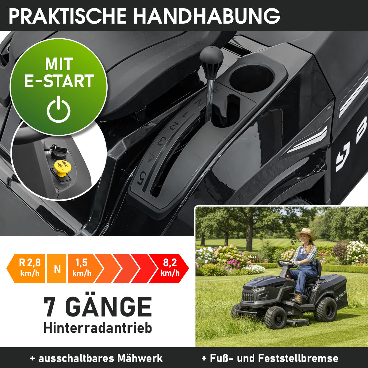 Benzin Rasentraktor 98452 ESTART