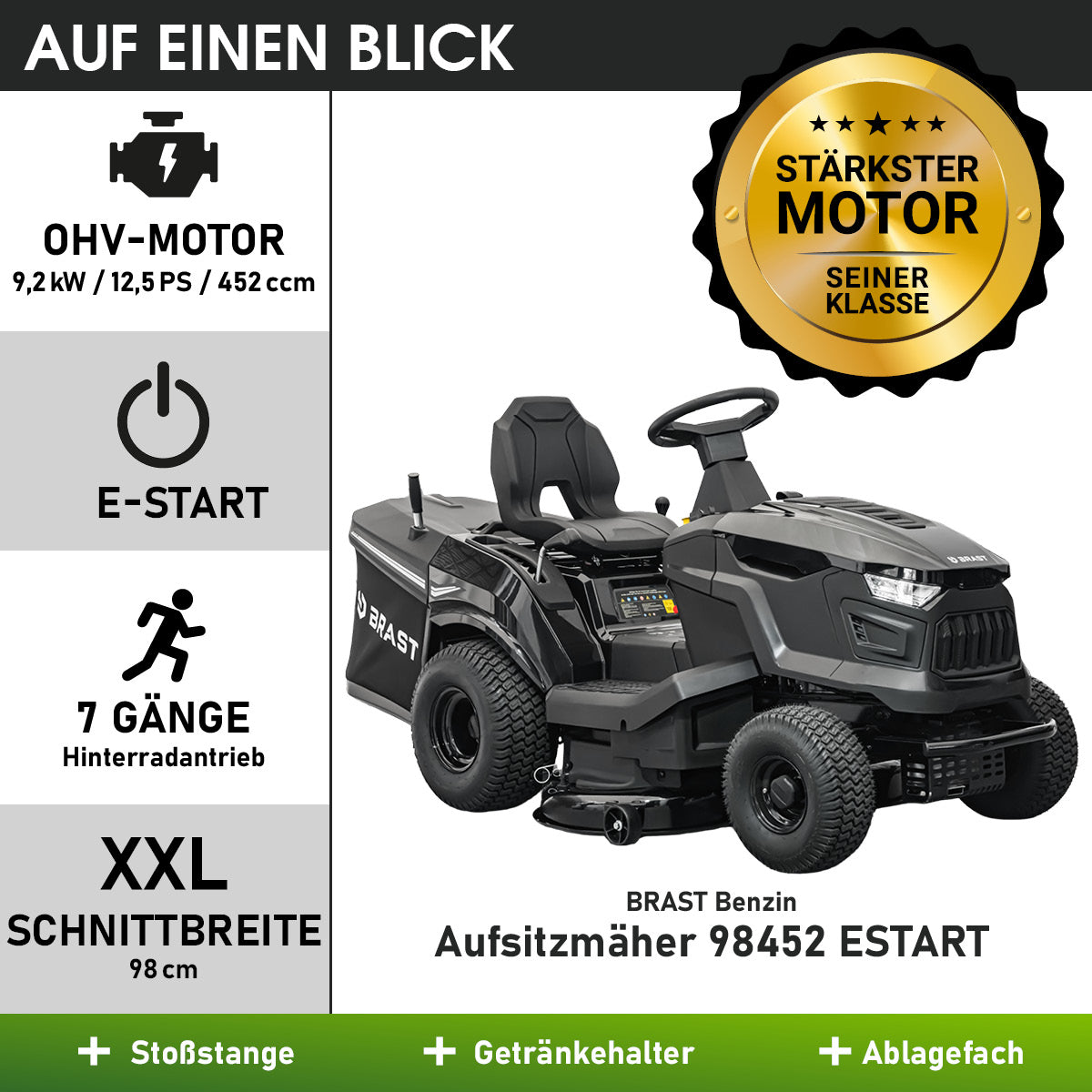 Benzin Rasentraktor 98452 ESTART