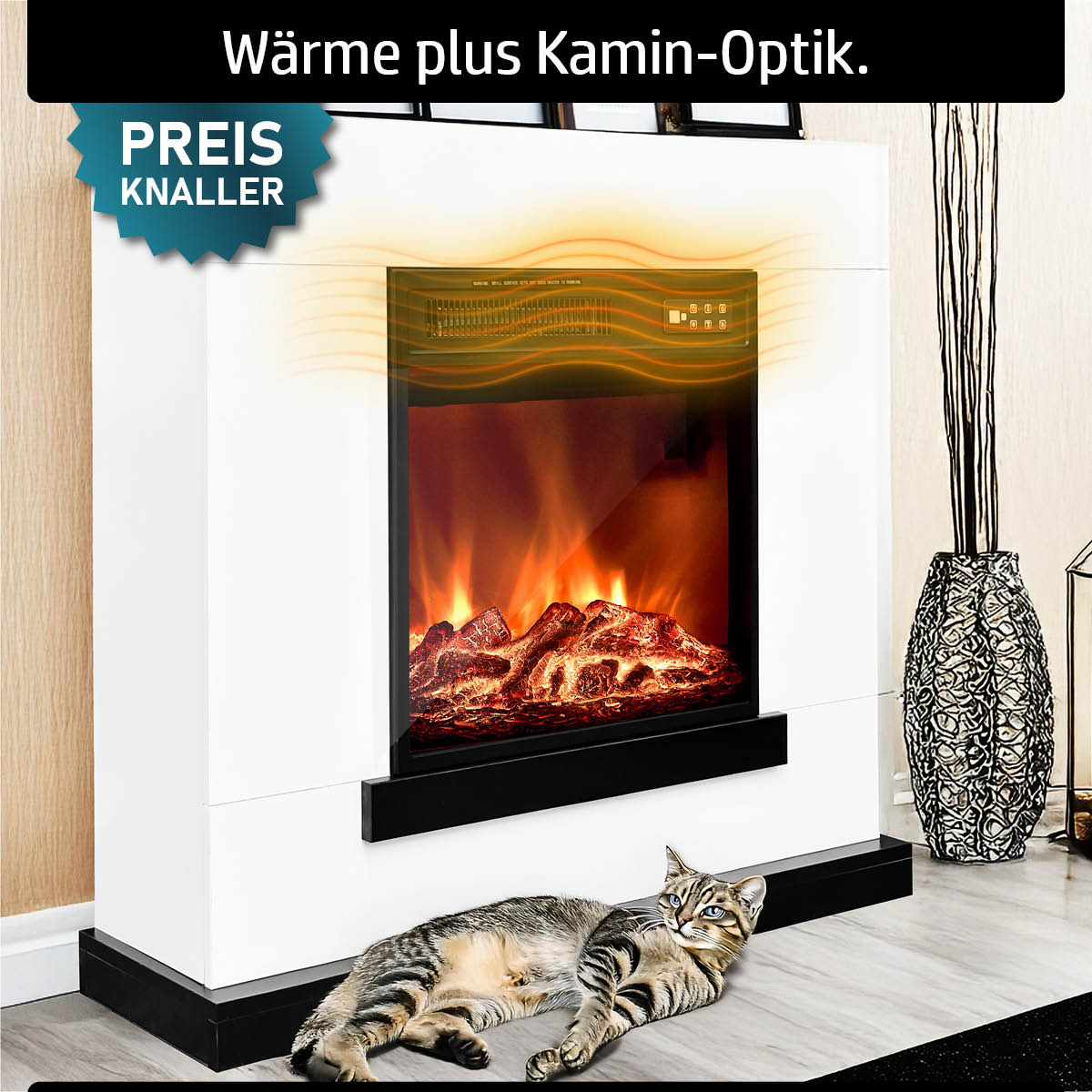 Wärme plus Kamin-Optik mit Elektrokamin Flair