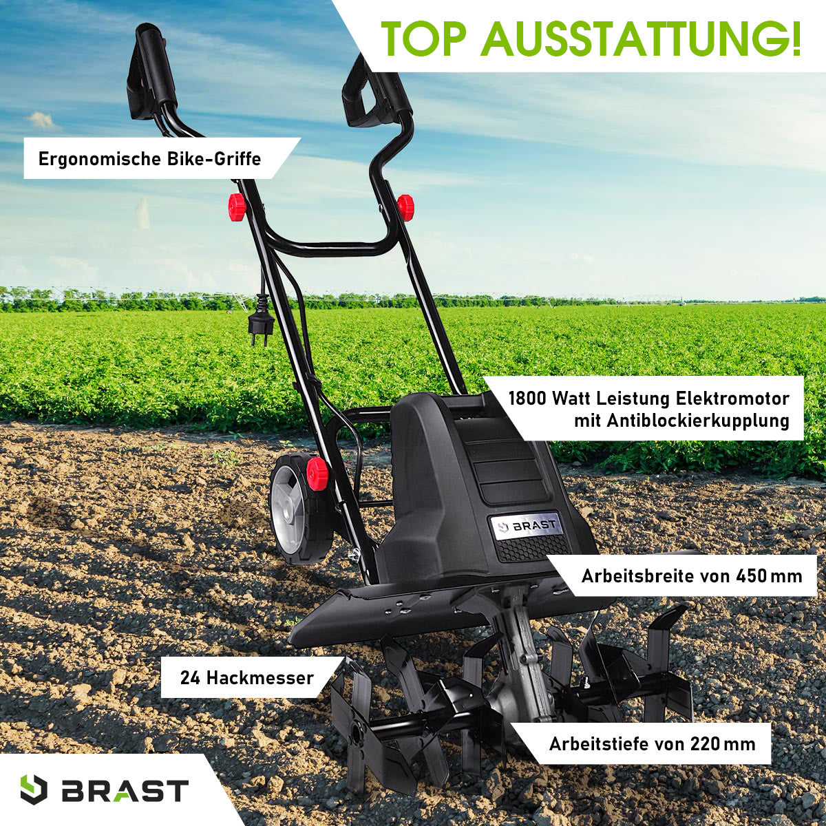 BRAST Elektro Motorhacke 1800