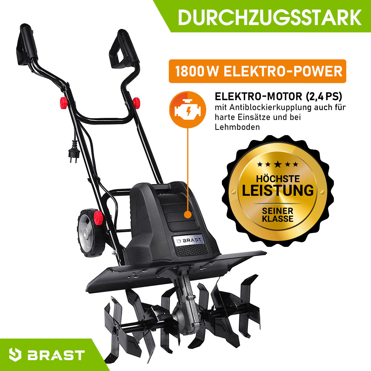 BRAST Elektro Motorhacke 1800
