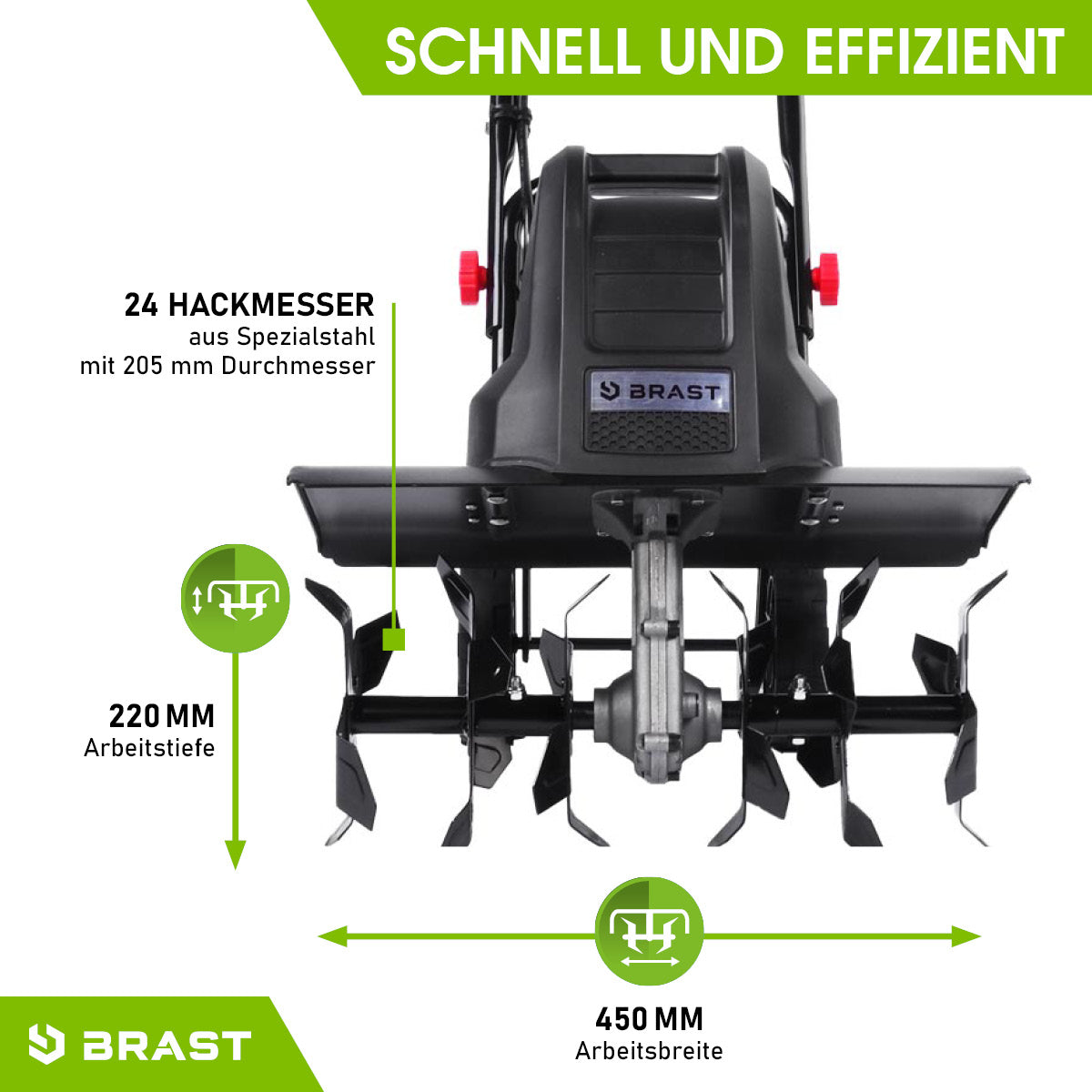 BRAST Elektro Motorhacke 1800