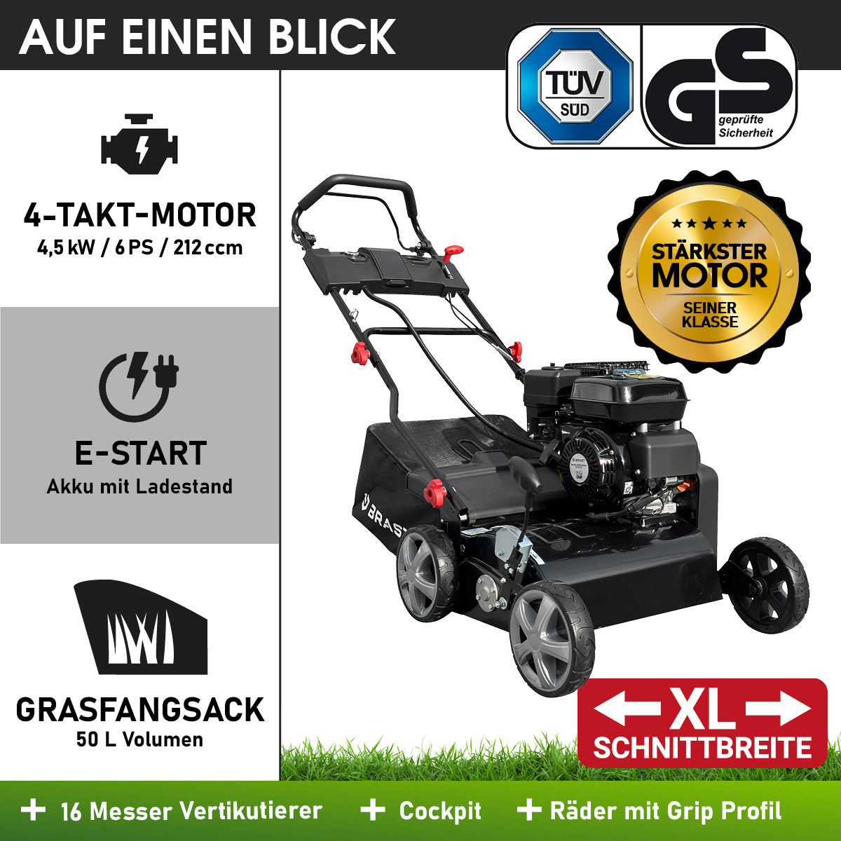 BRAST Benzin Vertikutierer 40212s ESTART
