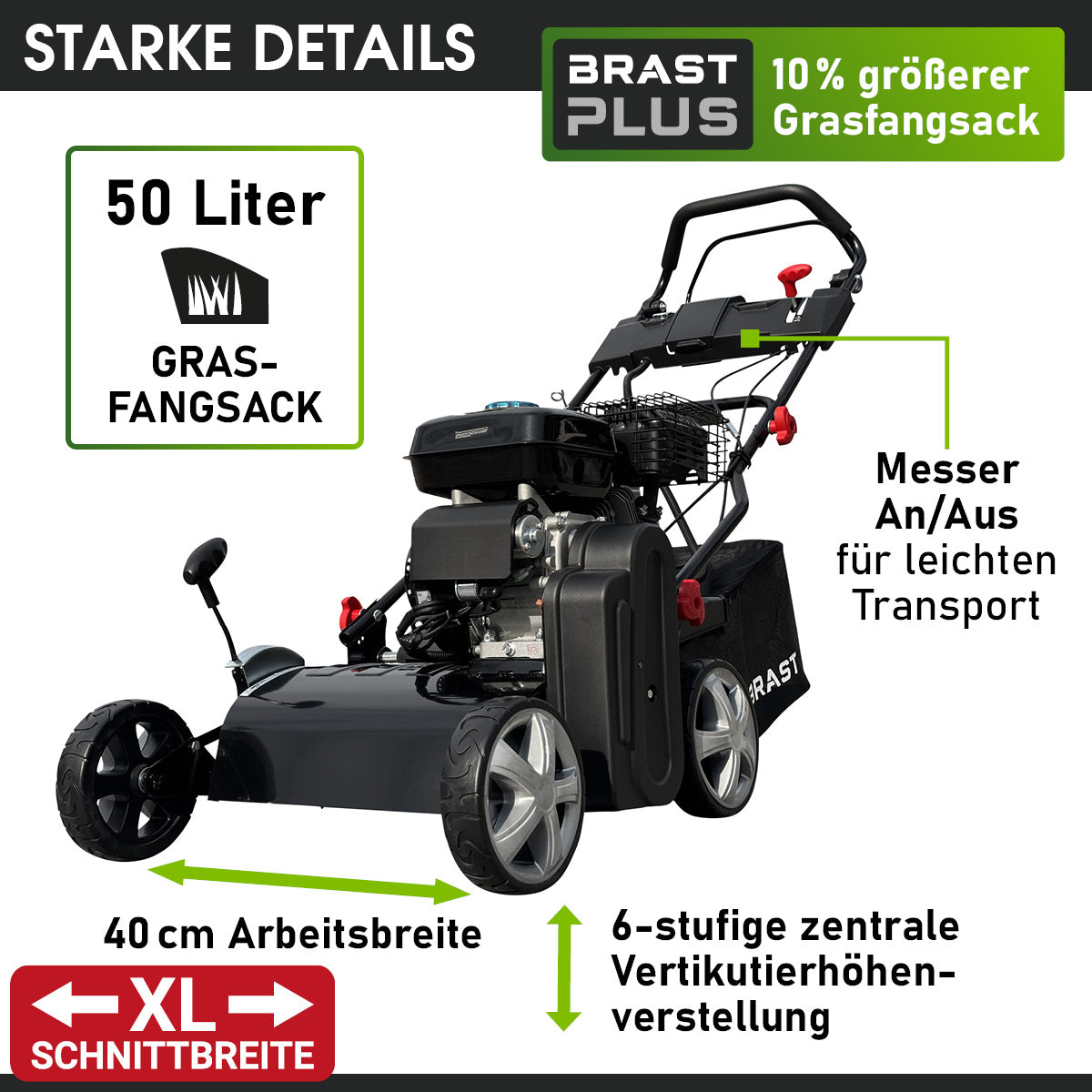 BRAST Benzin Vertikutierer 40212s ESTART