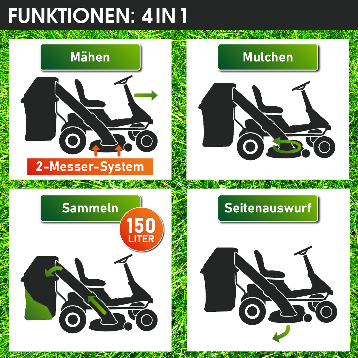 BRAST Akku Aufsitzmäher 4892 ESTART