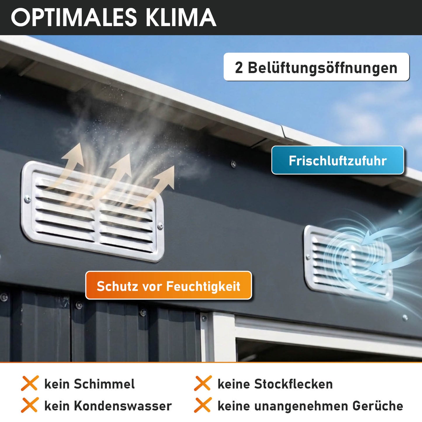 BRAST Metall Gerätehaus mit Pultdach 163x89x180