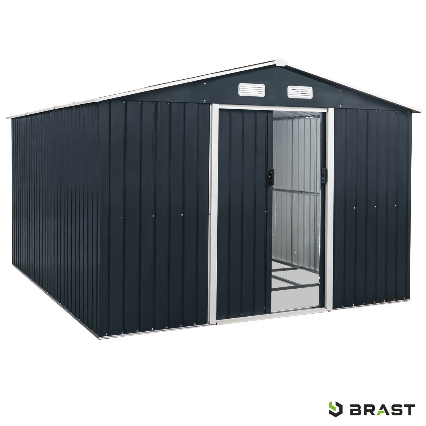 BRAST Metall Gerätehaus mit Satteldach 278x323x192