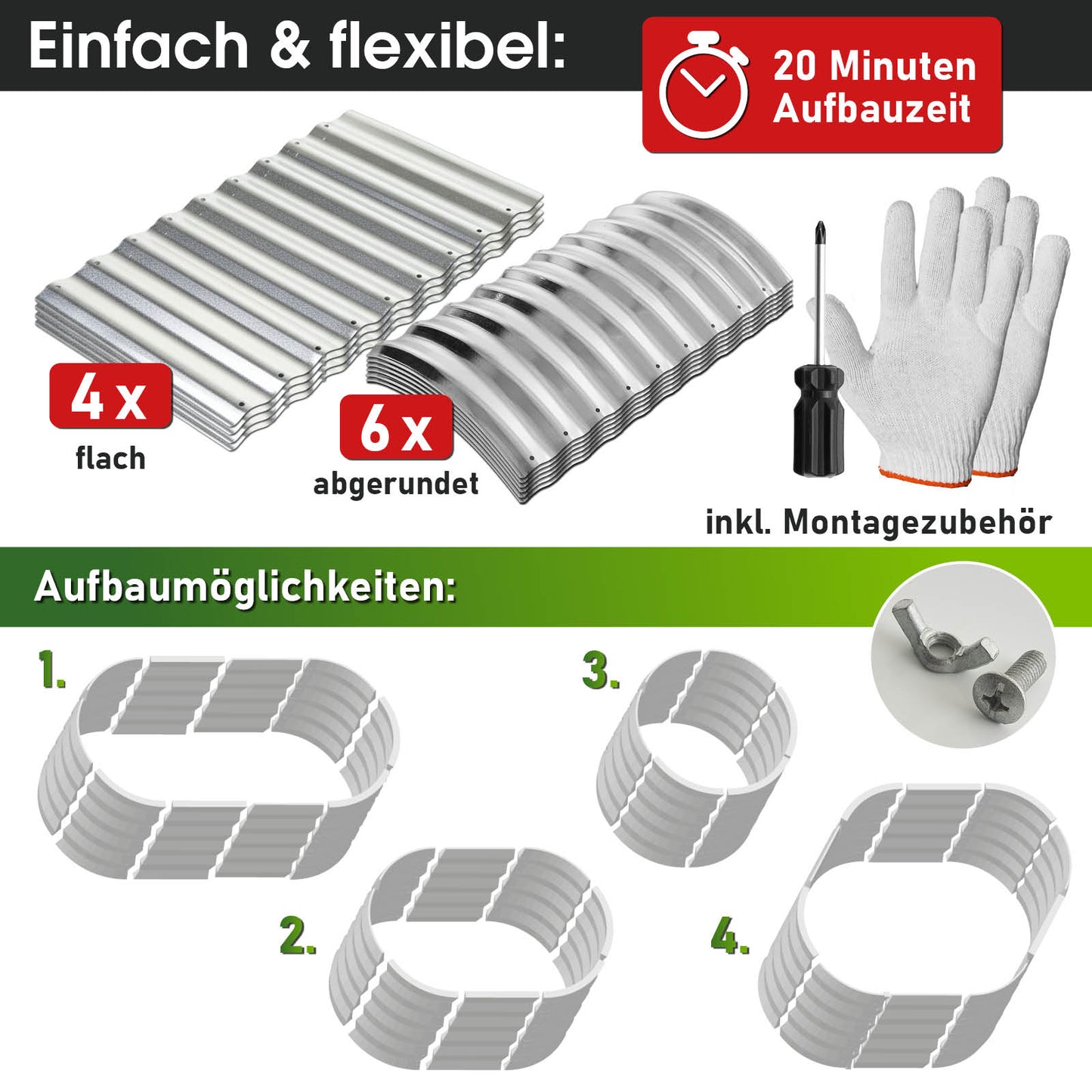 BRAST Hochbeet Metall JULIA Mini silber