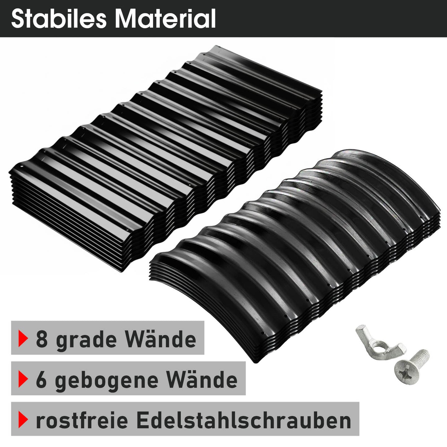 BRAST Hochbeet Metall JULIA Midi schwarz