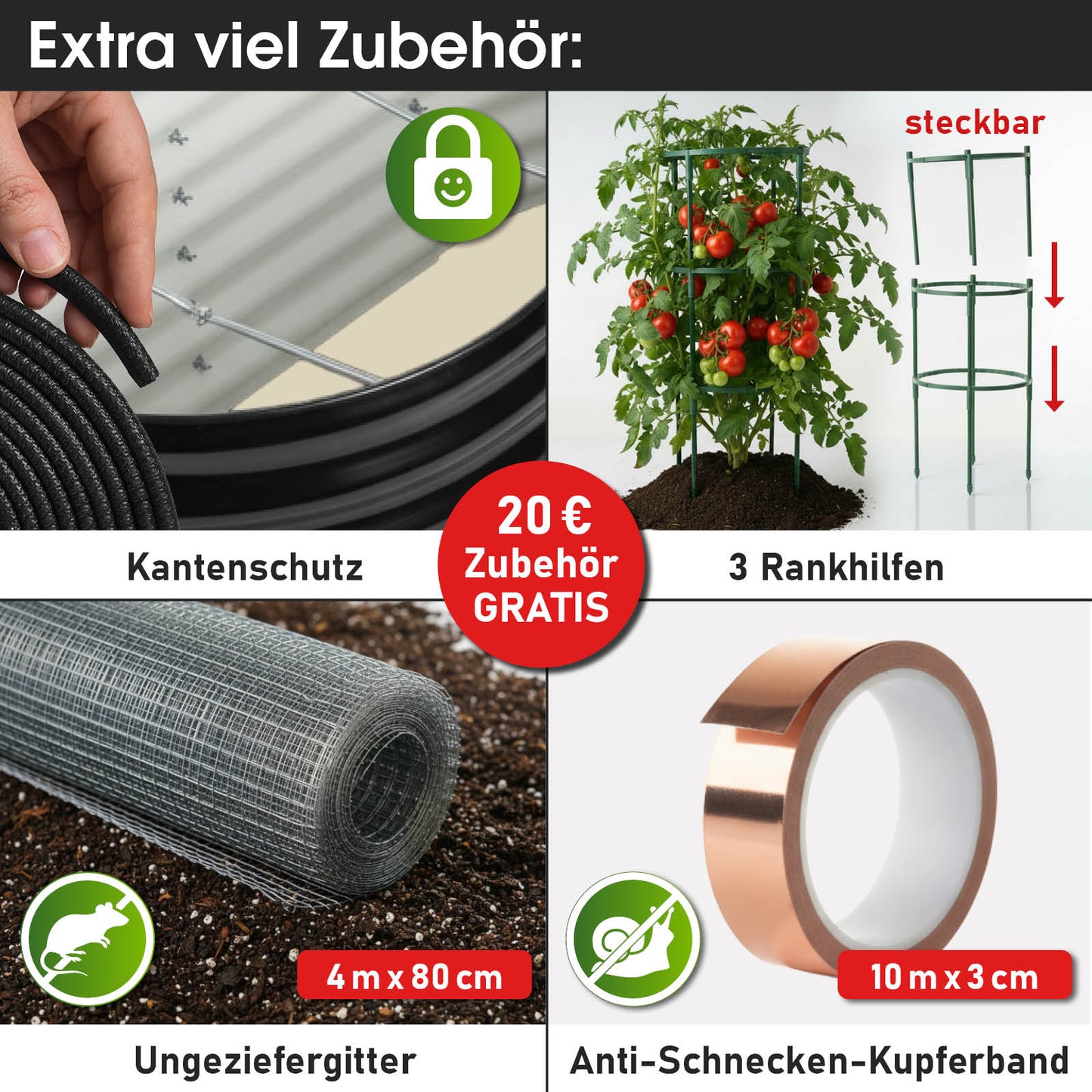 BRAST Hochbeet Metall JULIA Midi schwarz