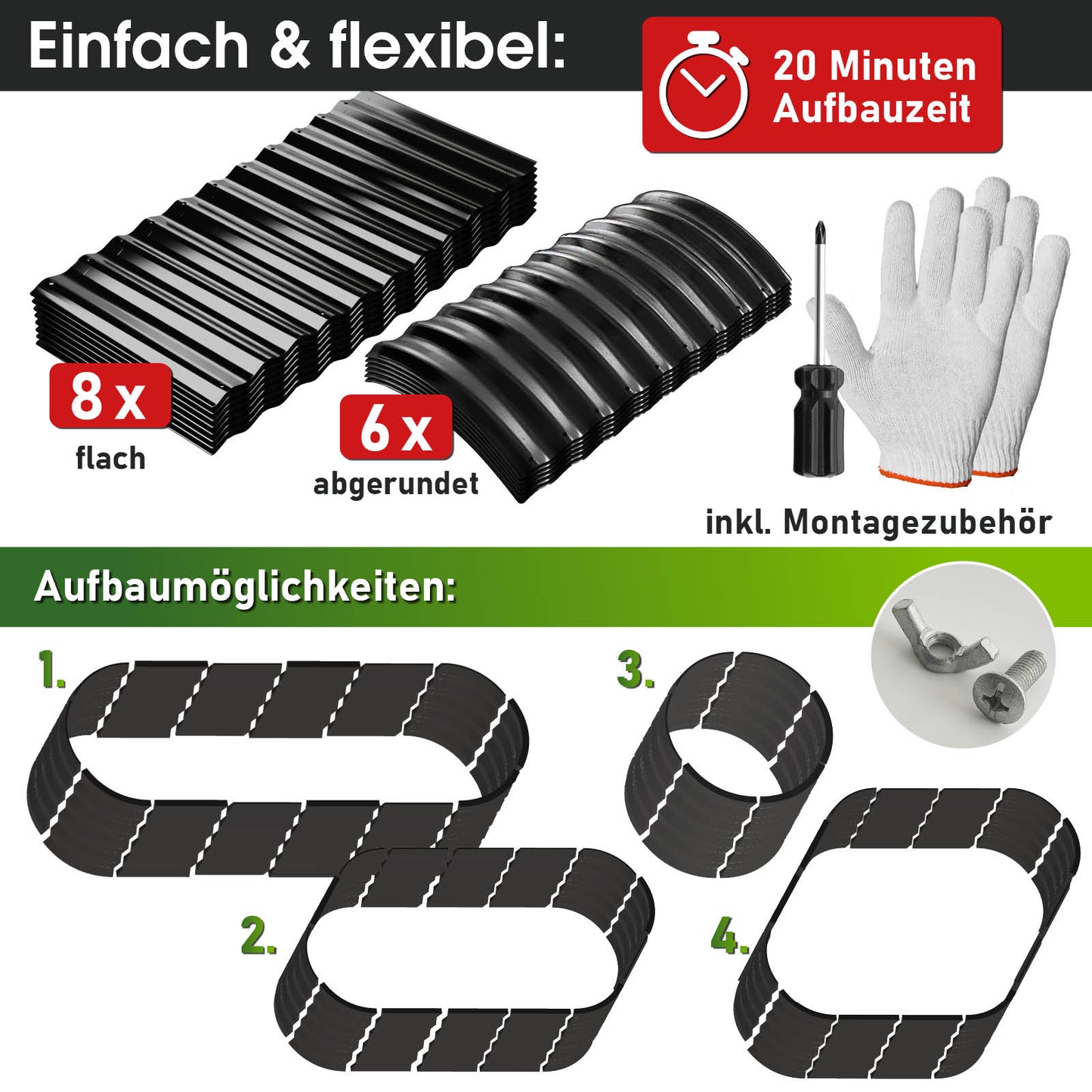 BRAST Hochbeet Metall JULIA Midi schwarz
