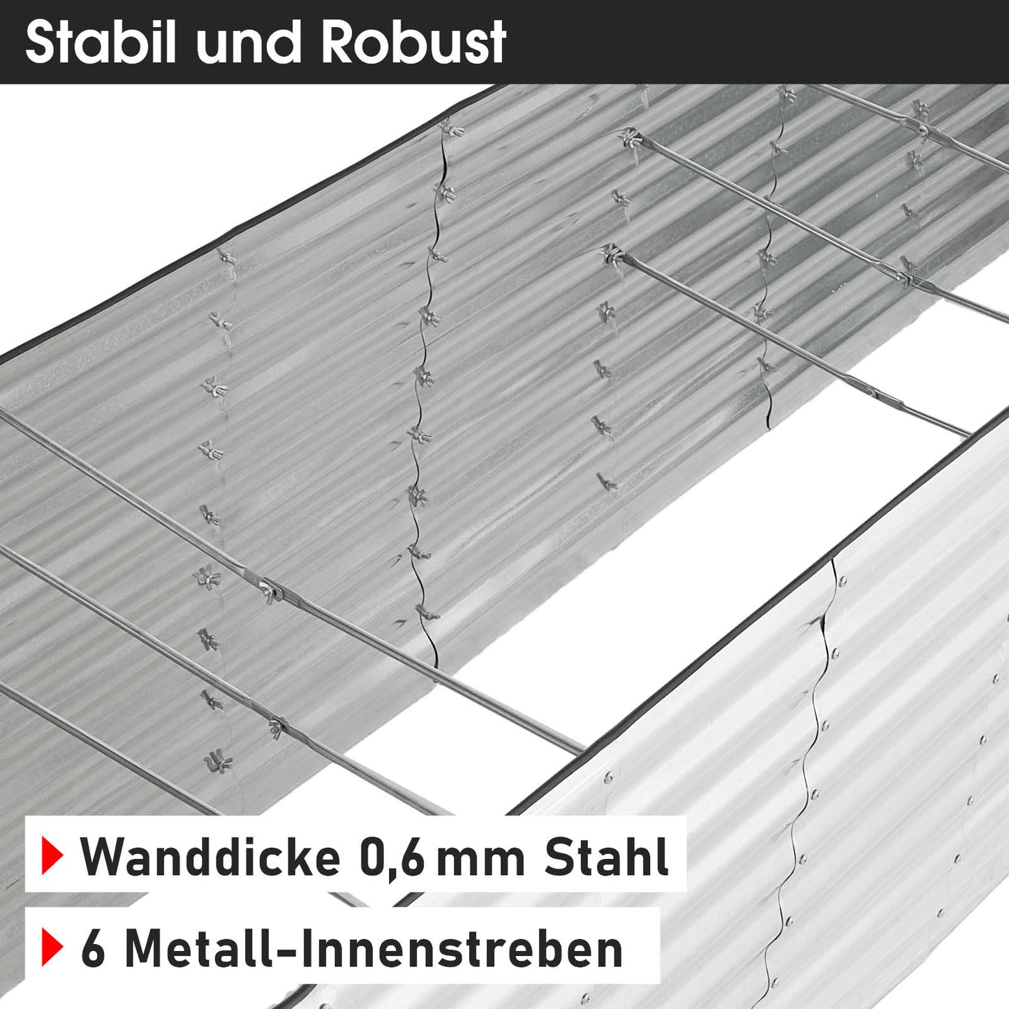 BRAST Hochbeet Metall JULIA Midi silber
