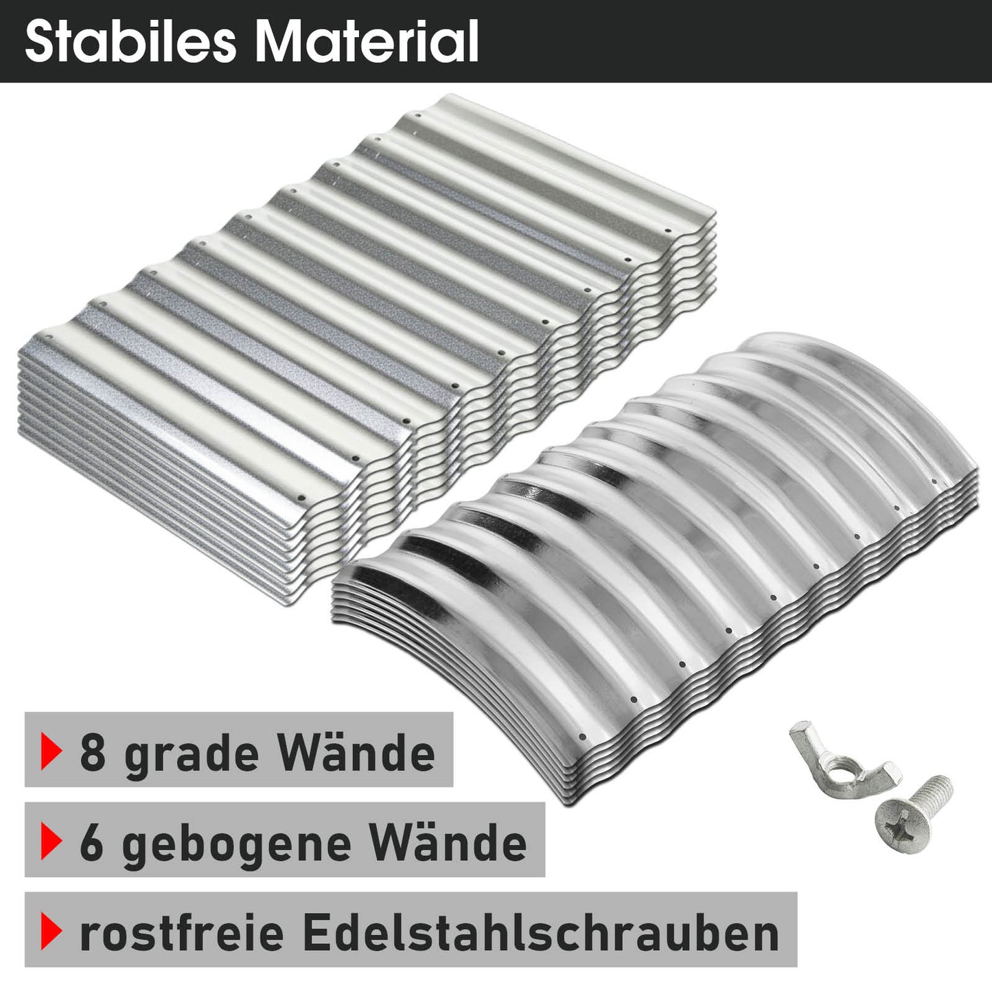 BRAST Hochbeet Metall JULIA Midi silber