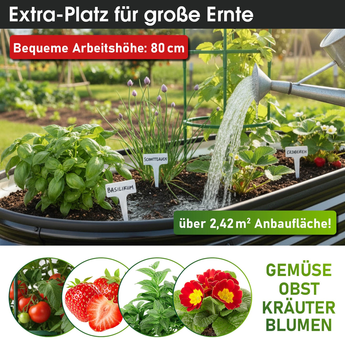 BRAST Hochbeet Metall JULIA Maxi schwarz