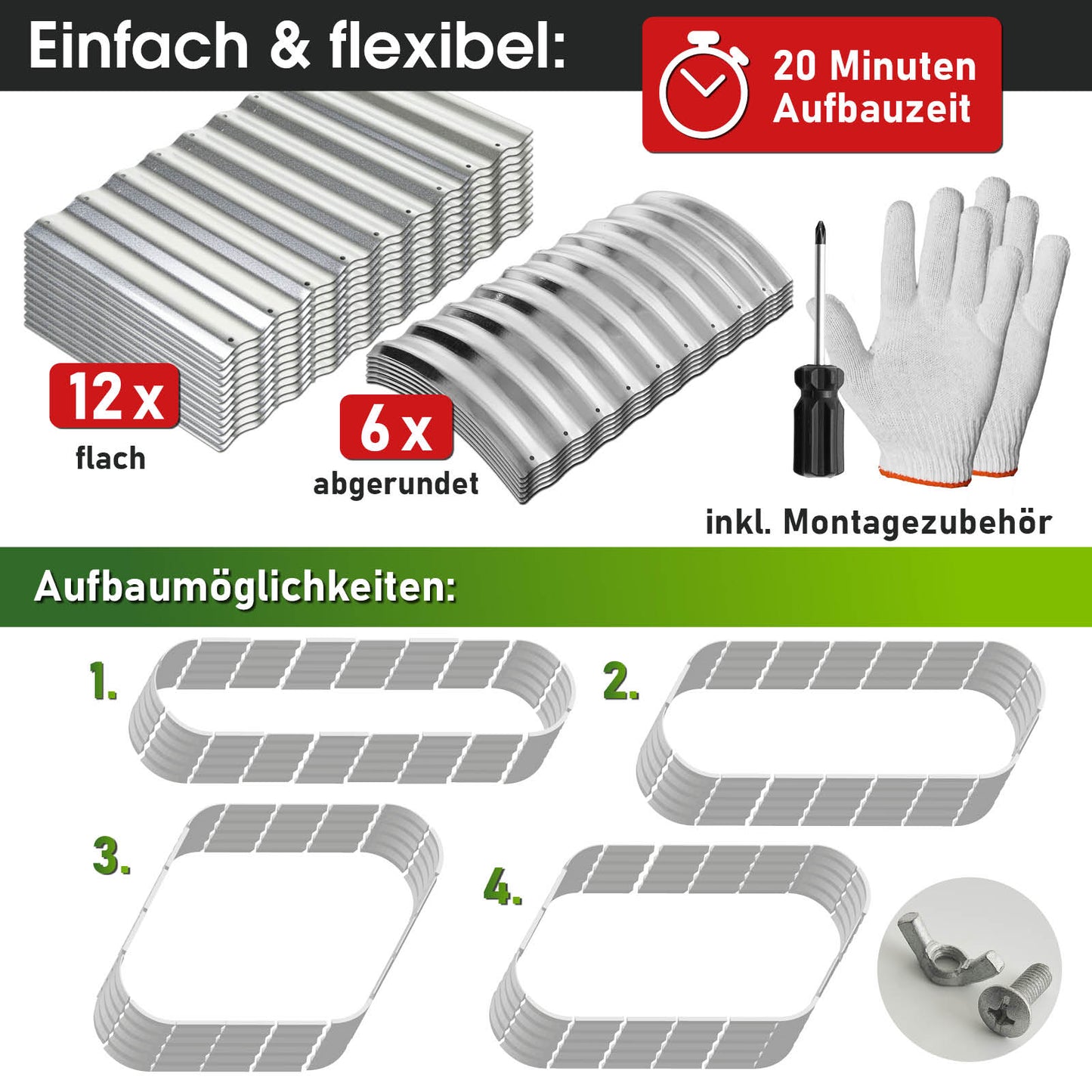 BRAST Hochbeet Metall JULIA Maxi silber