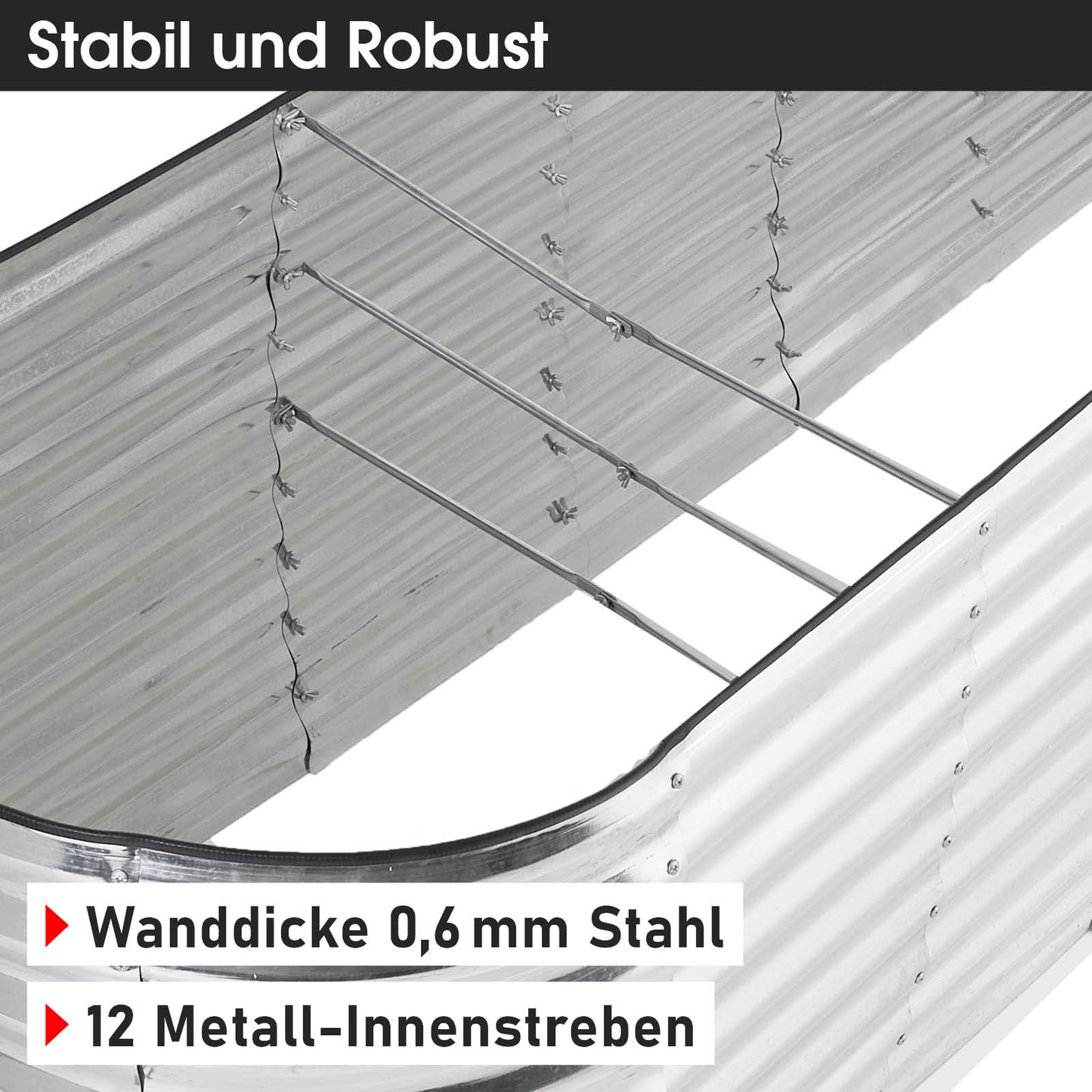 BRAST Hochbeet Metall JULIA Mega silber