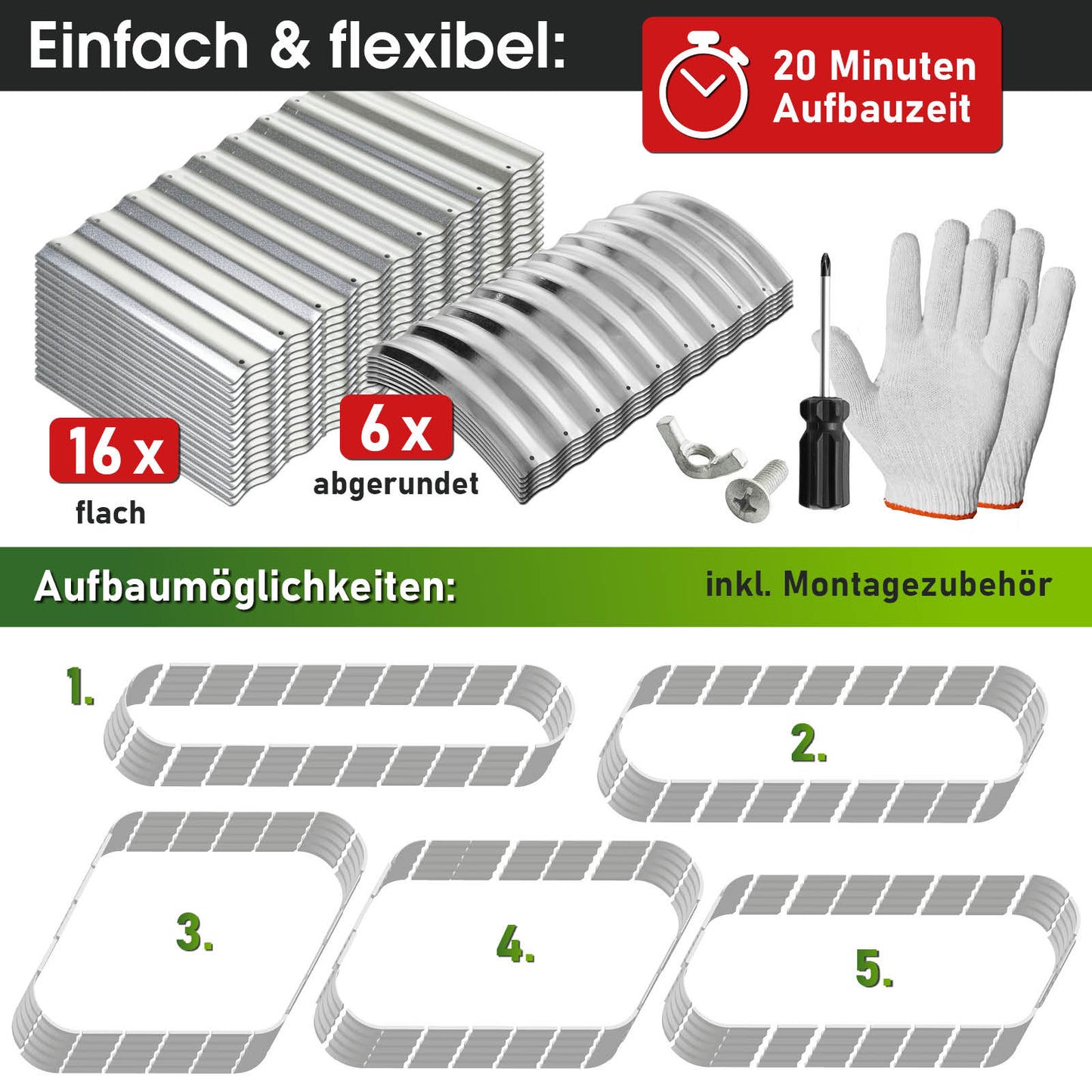 BRAST Hochbeet Metall JULIA Mega silber