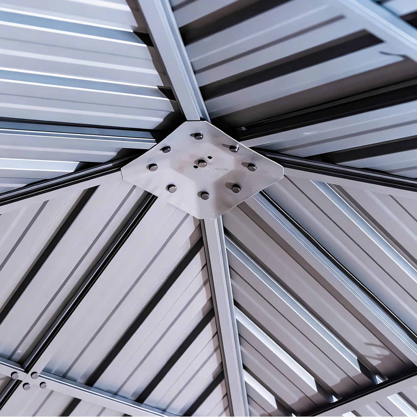 Alu Pavillon MIAMI mit Stahldach 3x3