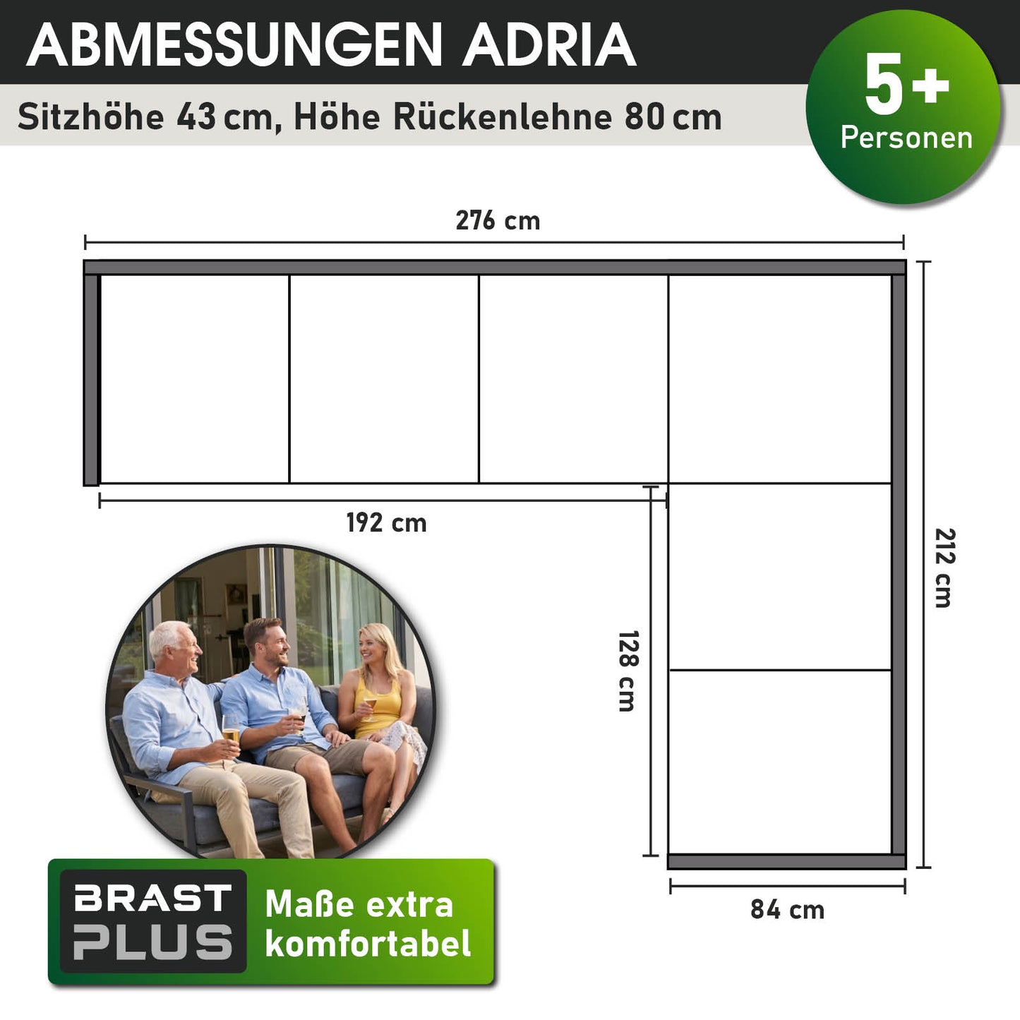 BRAST Alu Ecksofa Lounge ADRIA