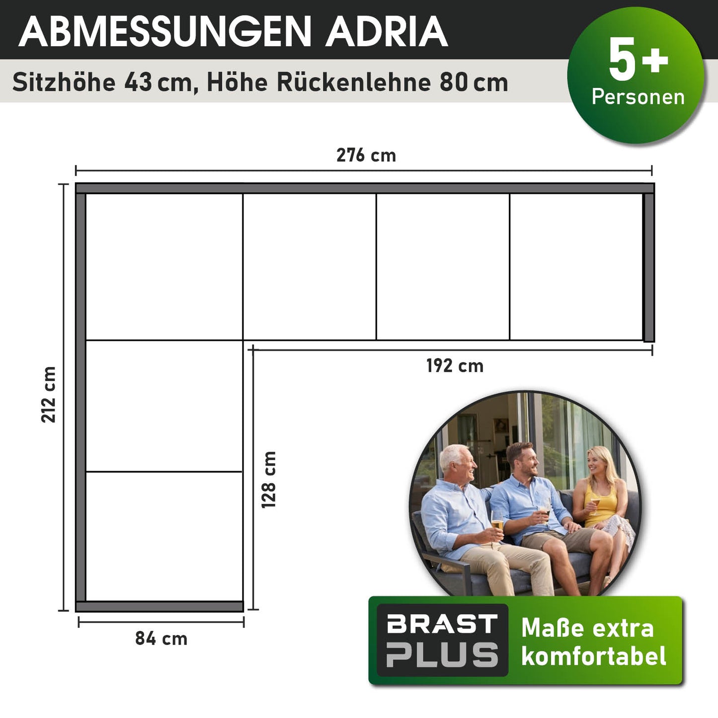 BRAST Alu Ecksofa Lounge ADRIA