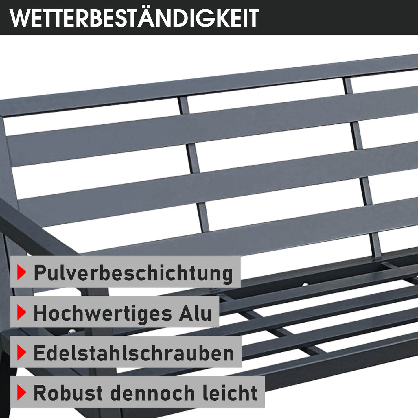 BRAST Alu 3-Sitzer Sofa ADRIA
